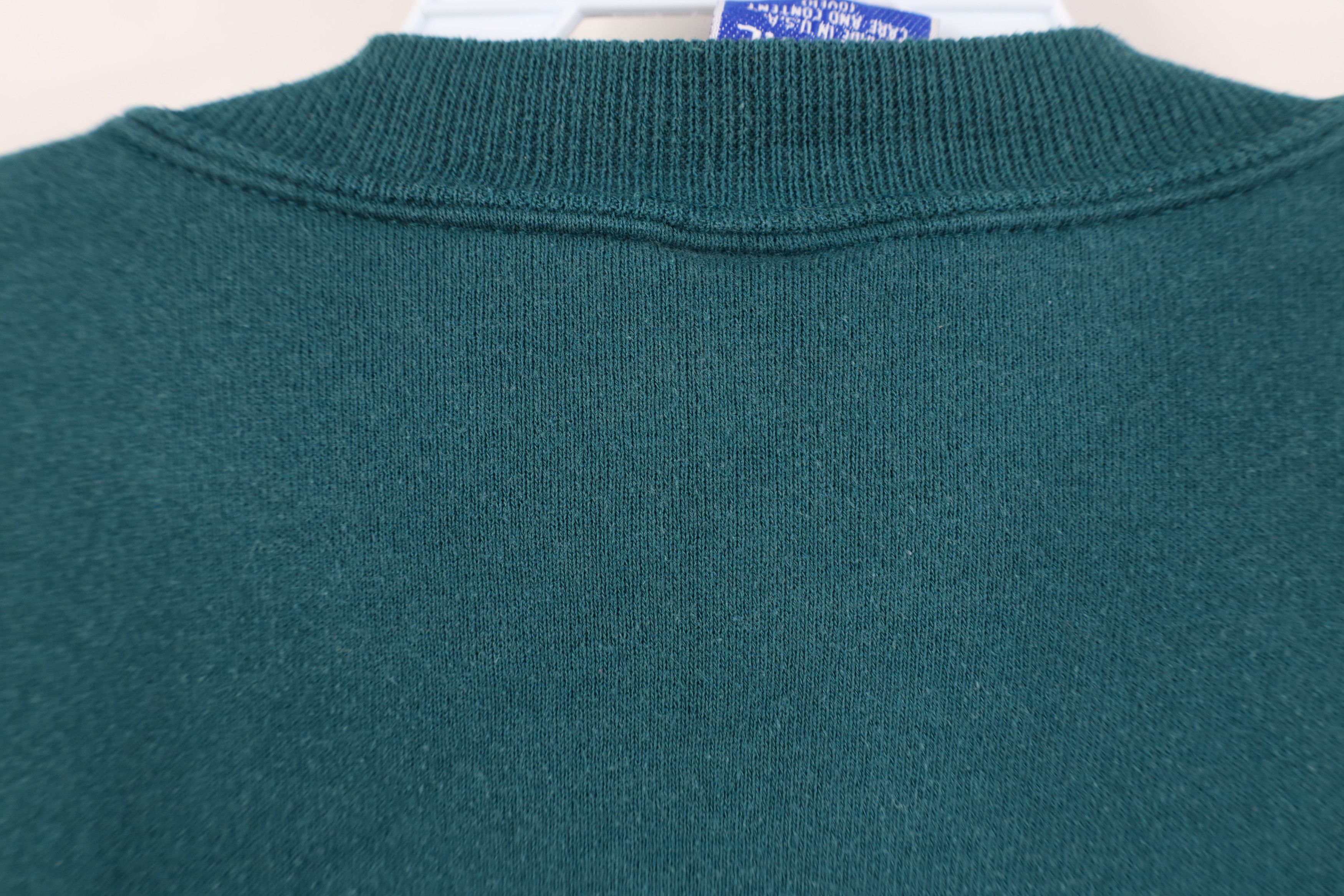 Vintage Vintage 90s Bike Blank Heavy Crewneck Sweatshirt Teal USA Size US XL / EU 56 / 4 - 9 Thumbnail