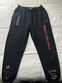 Travis Scott Astro world sweatpants thrills and chills | Grailed