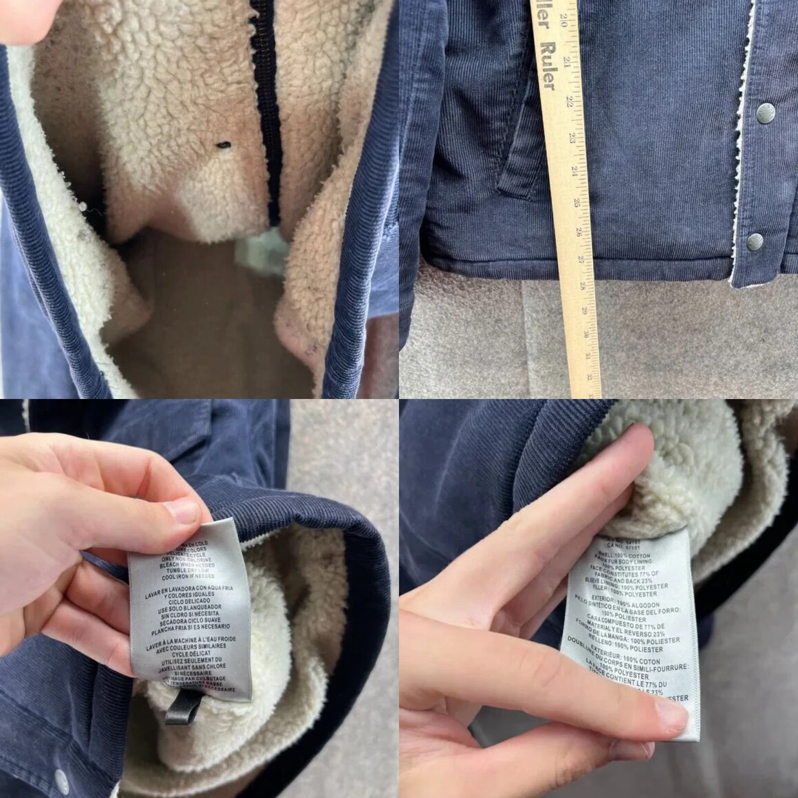 Levi's VINTAGE Levi's Jacket Mens Small Blue Navy Corduroy Sherpa Trucker Lined Cotton Relaxed Size US S / EU 44-46 / 1 - 8 Thumbnail