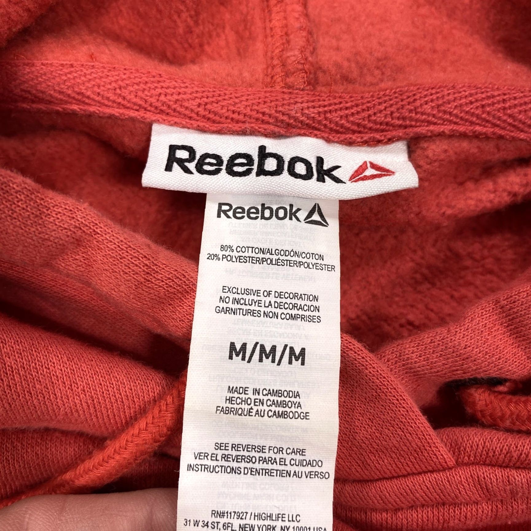 Reebok Reebok Hoodie Mens M Red Pullover Fleece Hooded Graphic Logo Drawstring Size US M / EU 48-50 / 2 - 4 Thumbnail