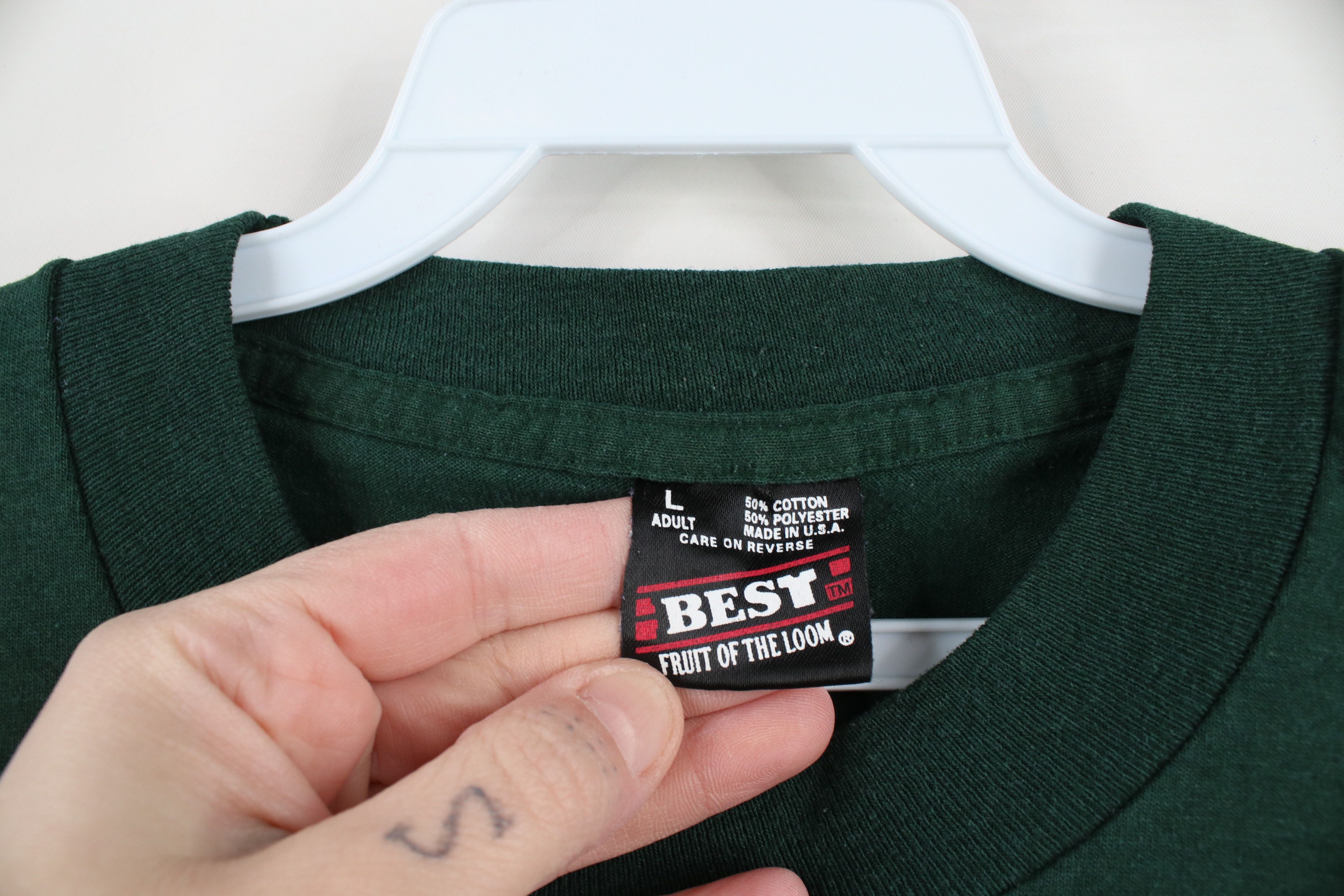 Vintage Vintage 90s Streetwear Blank Short Sleeve T-Shirt Green USA Size US L / EU 52-54 / 3 - 7 Thumbnail