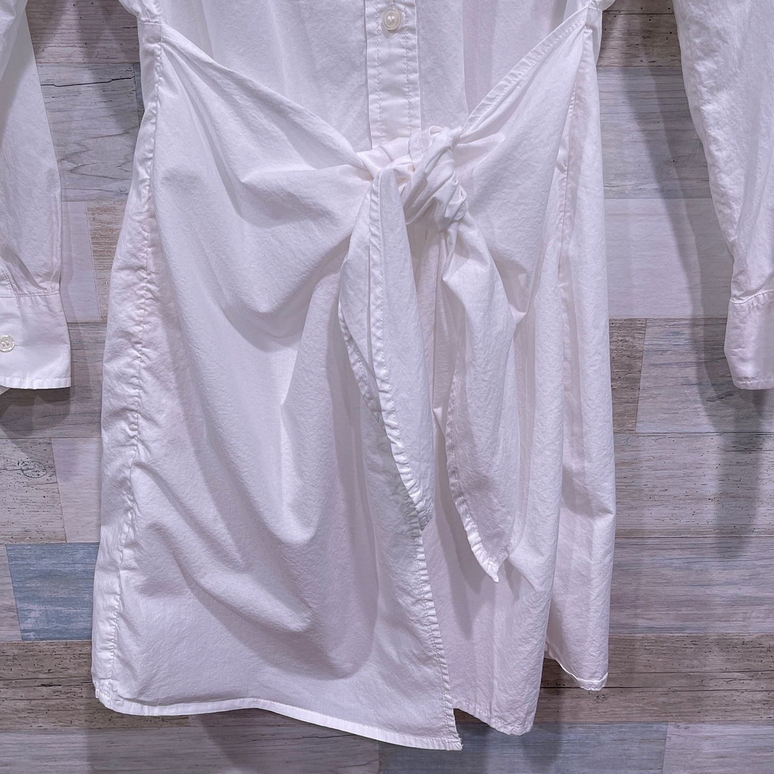 Target Basics UNIVERSAL THREAD Tie Front Mini Shirtdress White Womens XS Size XS / US 0-2 / IT 36-38 - 4 Thumbnail