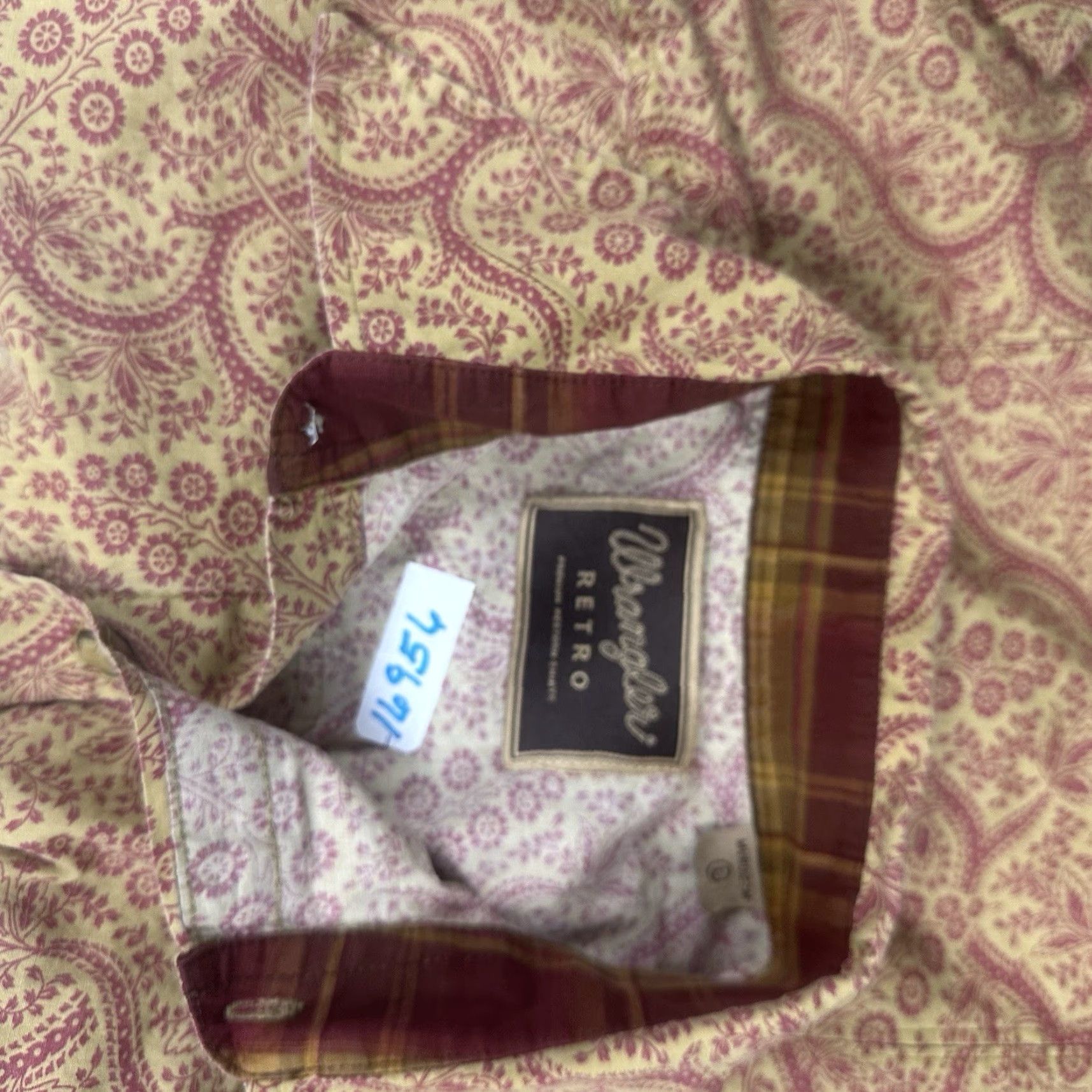 Wrangler VINTAGE Wrangler Retro Pearl Snap Womens Large Brown Paisley Shirt Size L / US 10 / IT 46 - 7 Thumbnail
