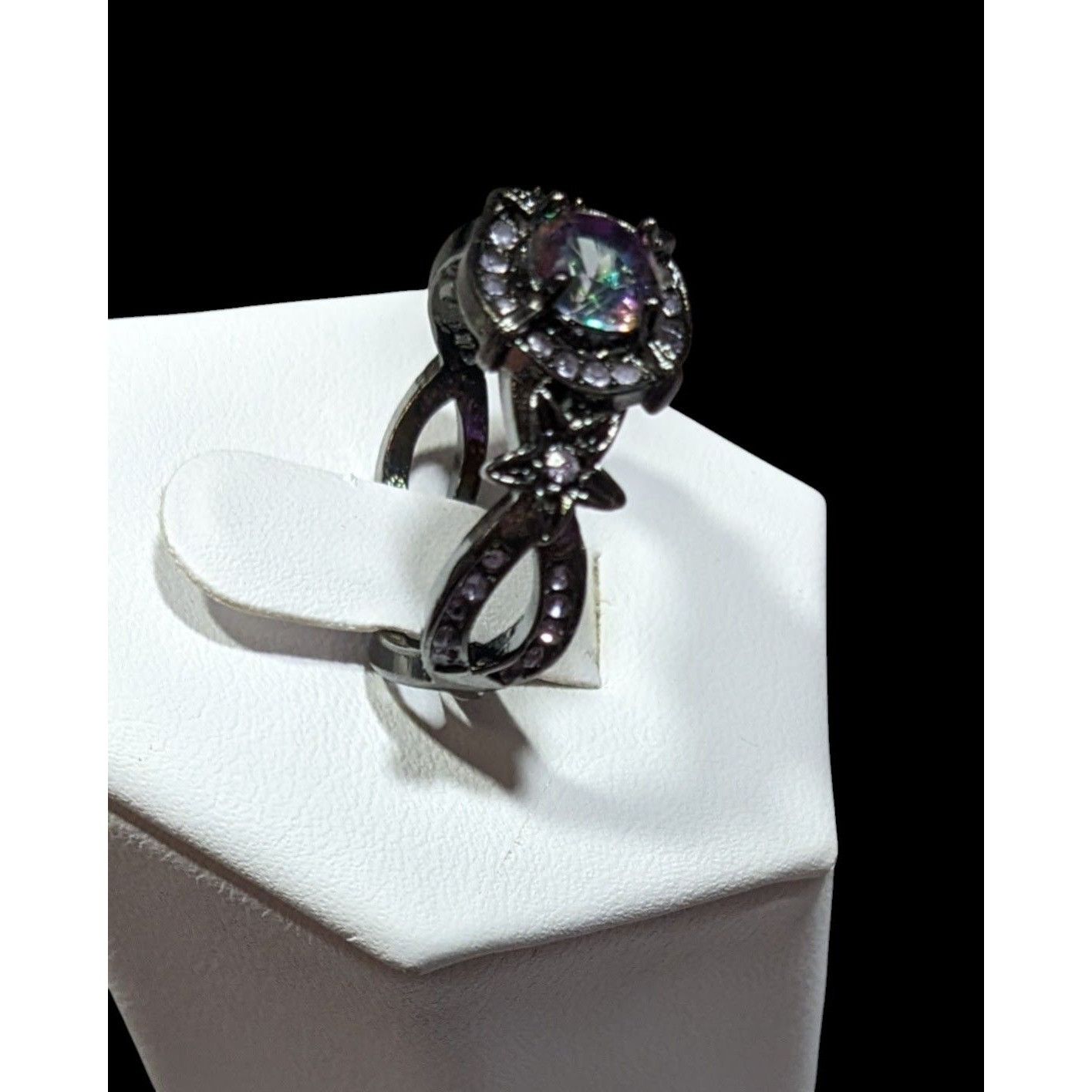 Other Gothic Purple Gemmed Ring With Star Accents Size 7.75 Size ONE SIZE - 3 Thumbnail