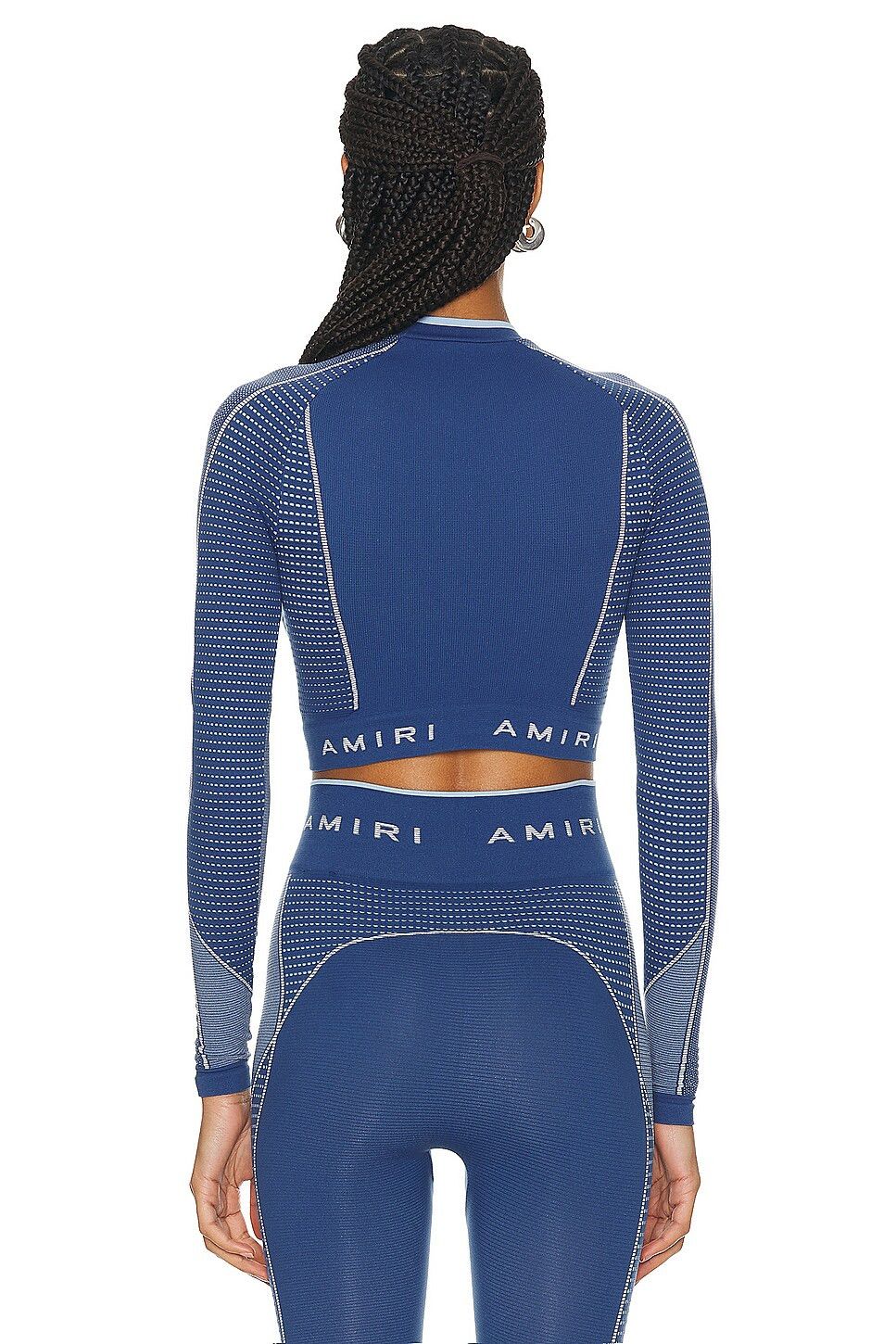 Amiri o1orln1025 Seamless Cropped Top in Blue Size L / US 10 / IT 46 - 2 Thumbnail
