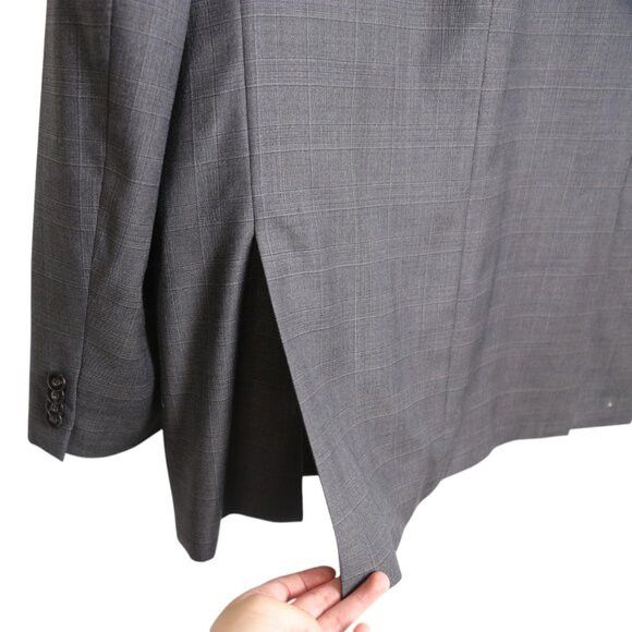 Michael Kors Michael Kors Wool Classic Single Breasted Men's Grey Blazer Size 42L - 5 Thumbnail