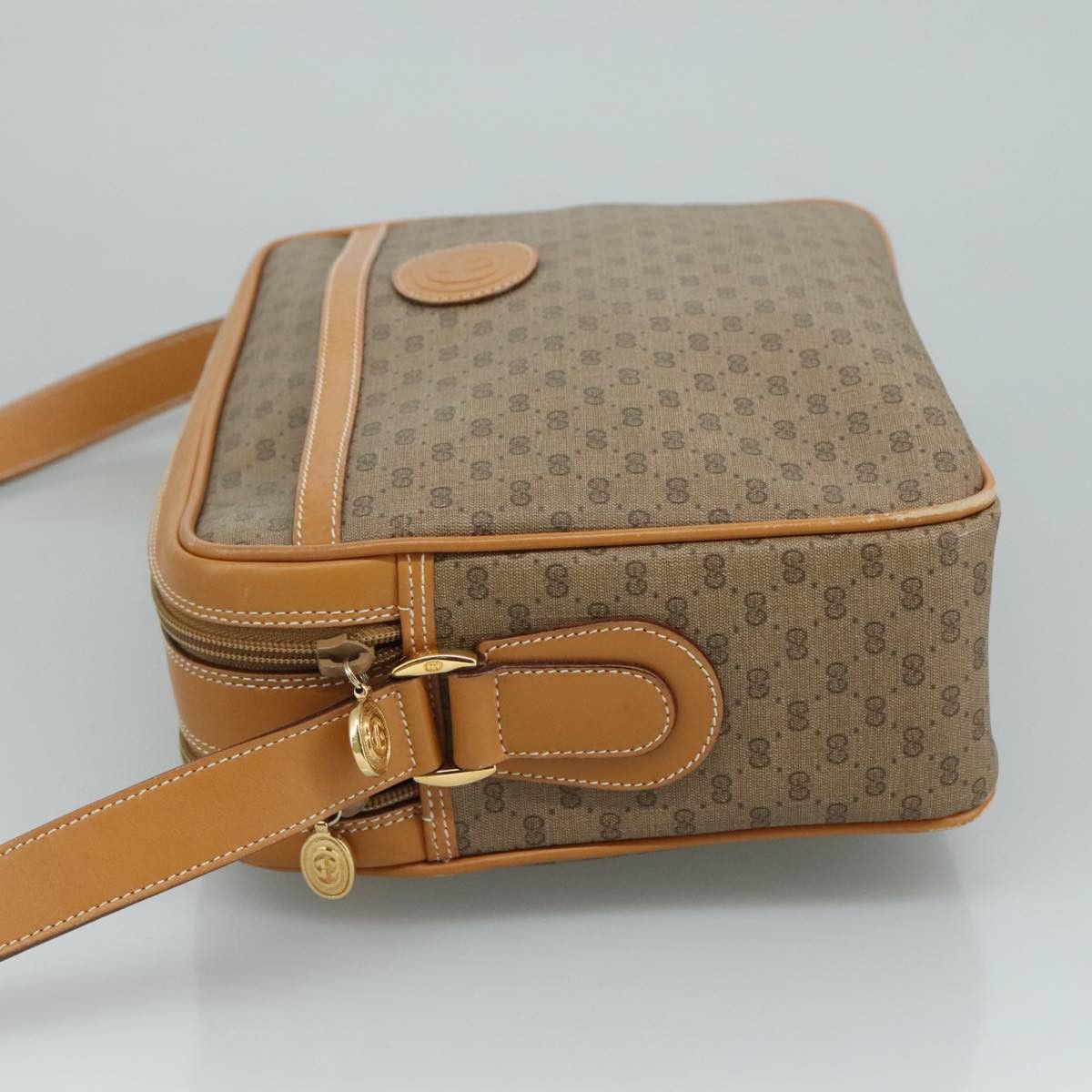 GUCCI Micro GG Supreme Shoulder Bag Pvc Beige