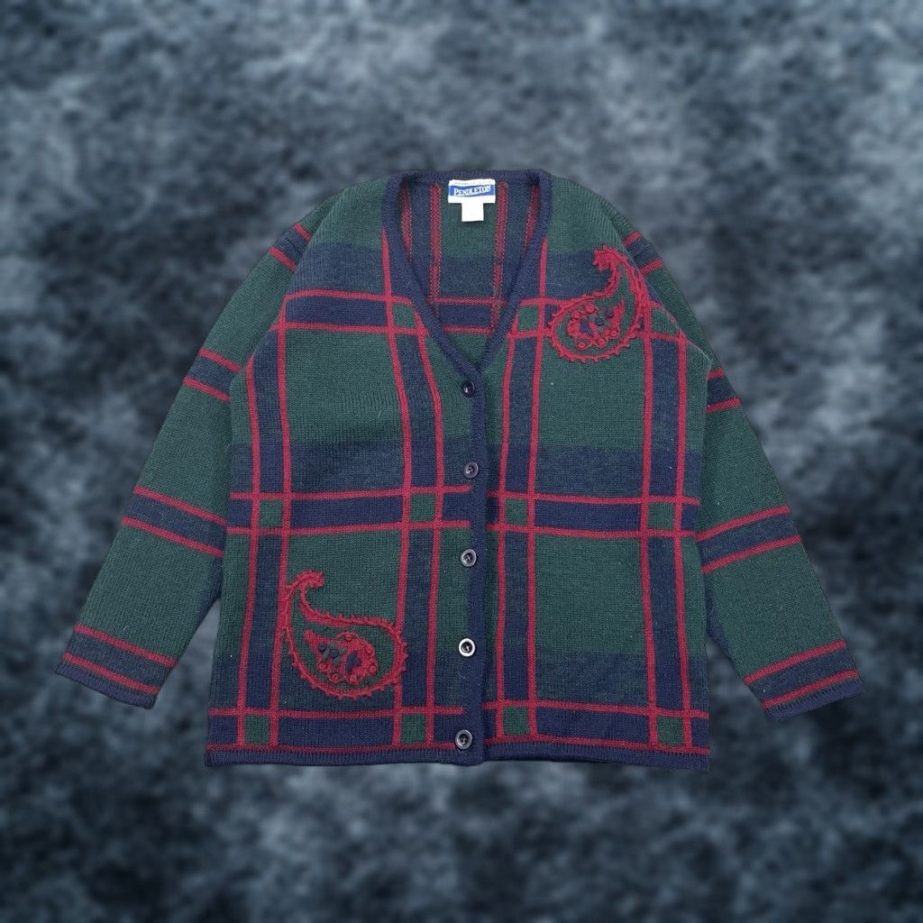 VINTAGE Pendleton Women's Sweater Petite Medium Cardigan Wool