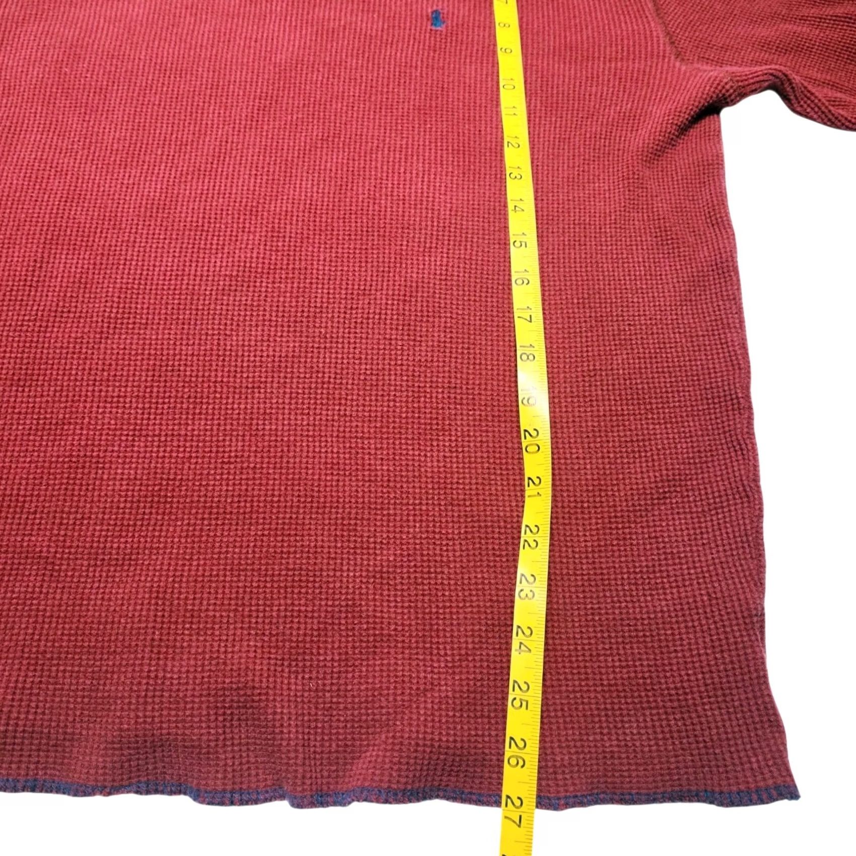 Polo Ralph Lauren VINTAGE Polo Ralph Lauren Sleepwear Mens Long Sleeve Waffle Knit Shirt Red Maroon XL Size US XL / EU 56 / 4 - 5 Thumbnail