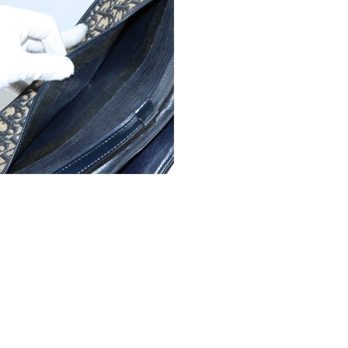 Dior DIOR Trotter Canvas Shoulder Bag Navy Gold Size ONE SIZE - 13 Thumbnail