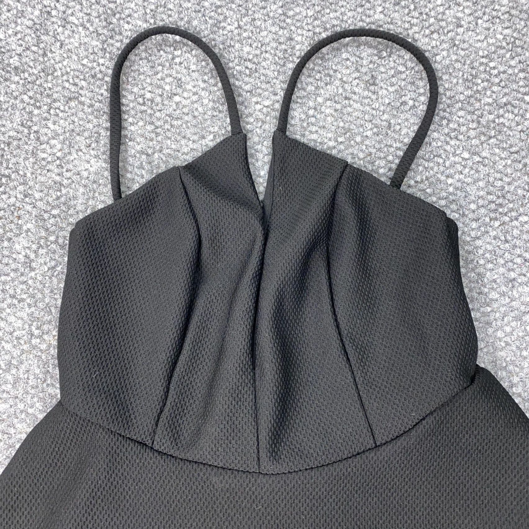 Lulus Lulus Dress Womens Small Black Flare Mini Cocktail Party Strappy Textured Layered Size M / US 6-8 / IT 42-44 - 2 Thumbnail