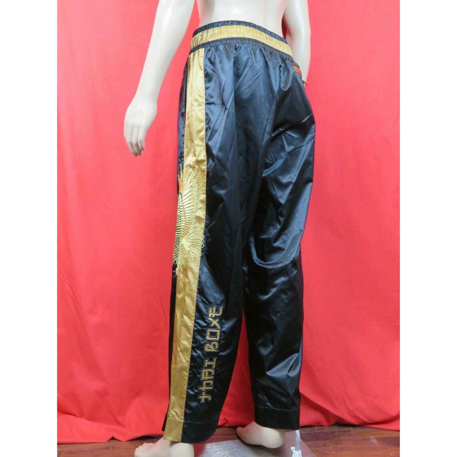Dolce & Gabbana DOLCE GABBANA GOLD BLACK NYLON THAI EAGLE SPORT PANTS 54 IT Size US 38 / EU 54 - 2 Thumbnail