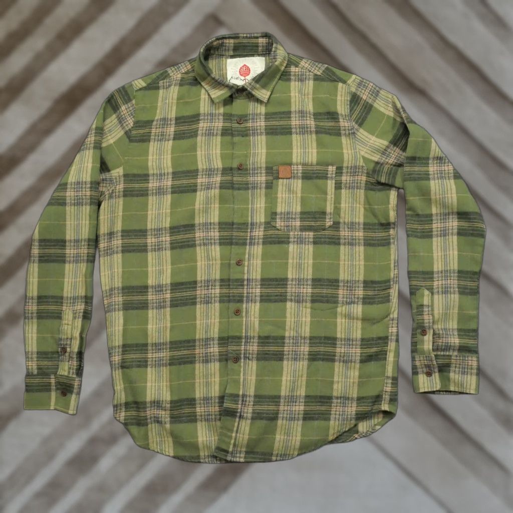 CO Odell Shirt Mens M Green Plaid Flannel Button-Up Casual Beer Workwear Size US M / EU 48-50 / 2 - 1 Thumbnail