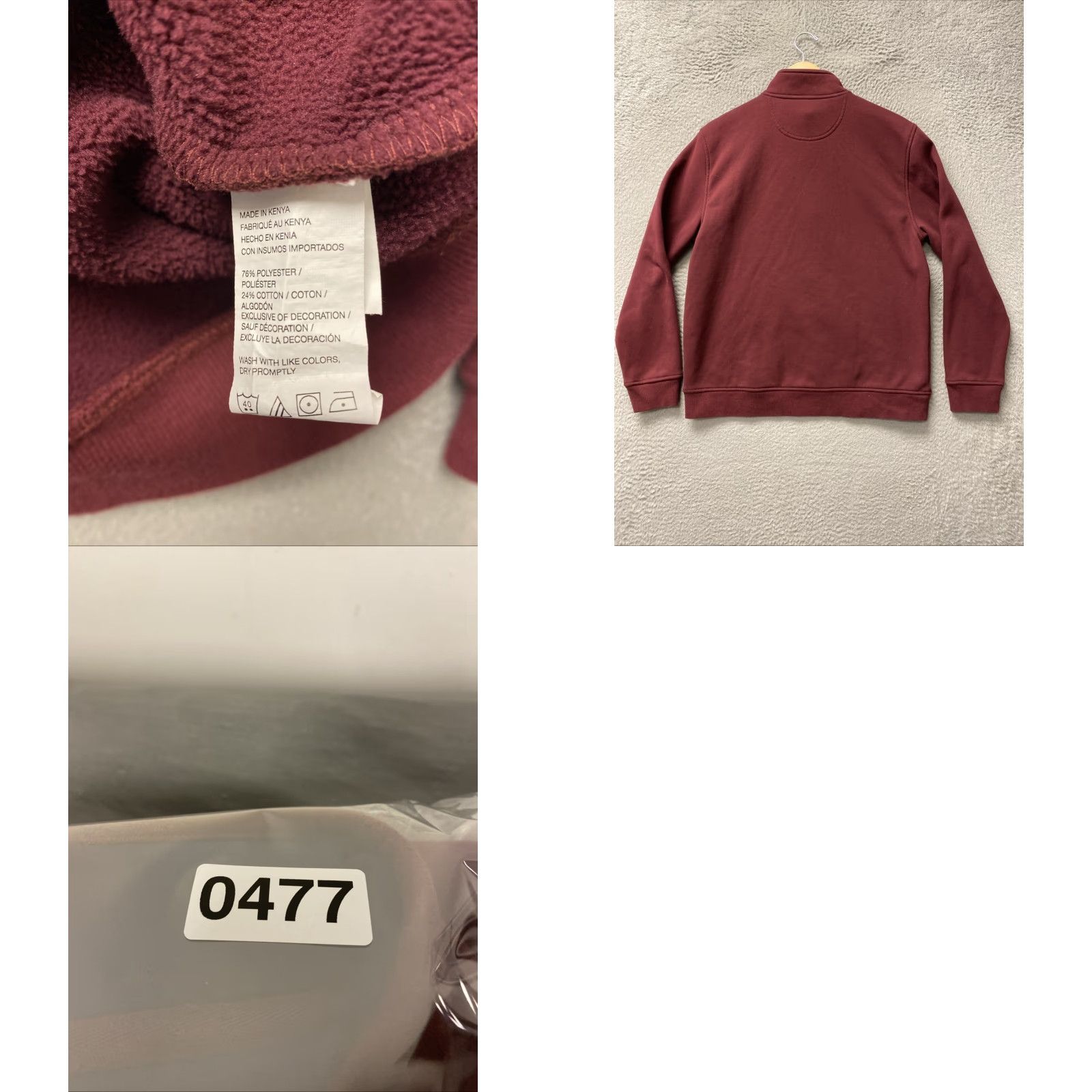 Izod IZOD Sweater Men's 1/4 Zip Pullover Mock Neck Long Sleeve Maroon M Regular Fit Fleece Knit Lightweight - Business Casual Mens Size US M / EU 48-50 / 2 - 8 Thumbnail