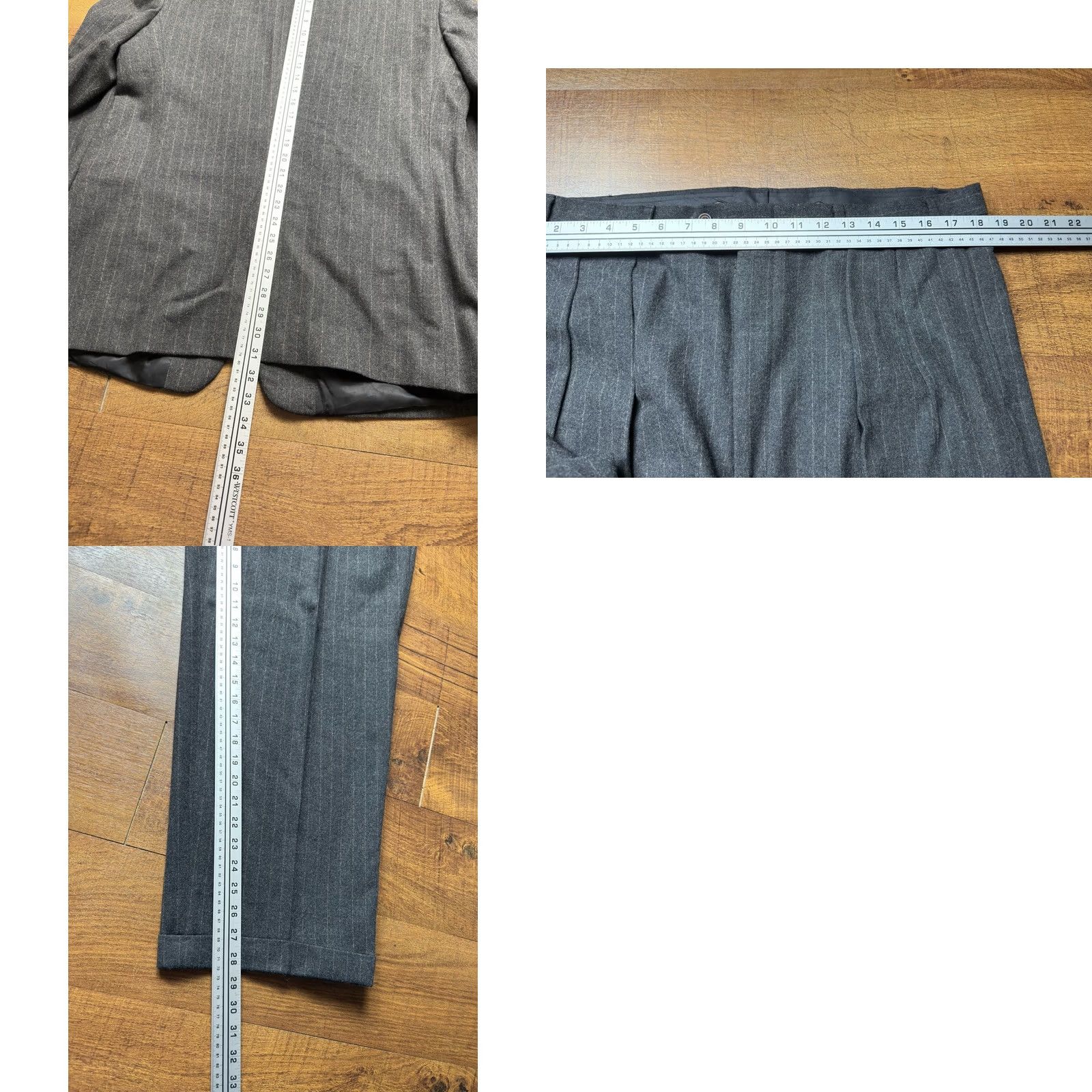 Saks Fifth Avenue Vintage Saks Fifth Avenue 2pc Wool Suit Gray Blazer, Pants Men 46R 37X28.5 Size 46R - 10 Thumbnail