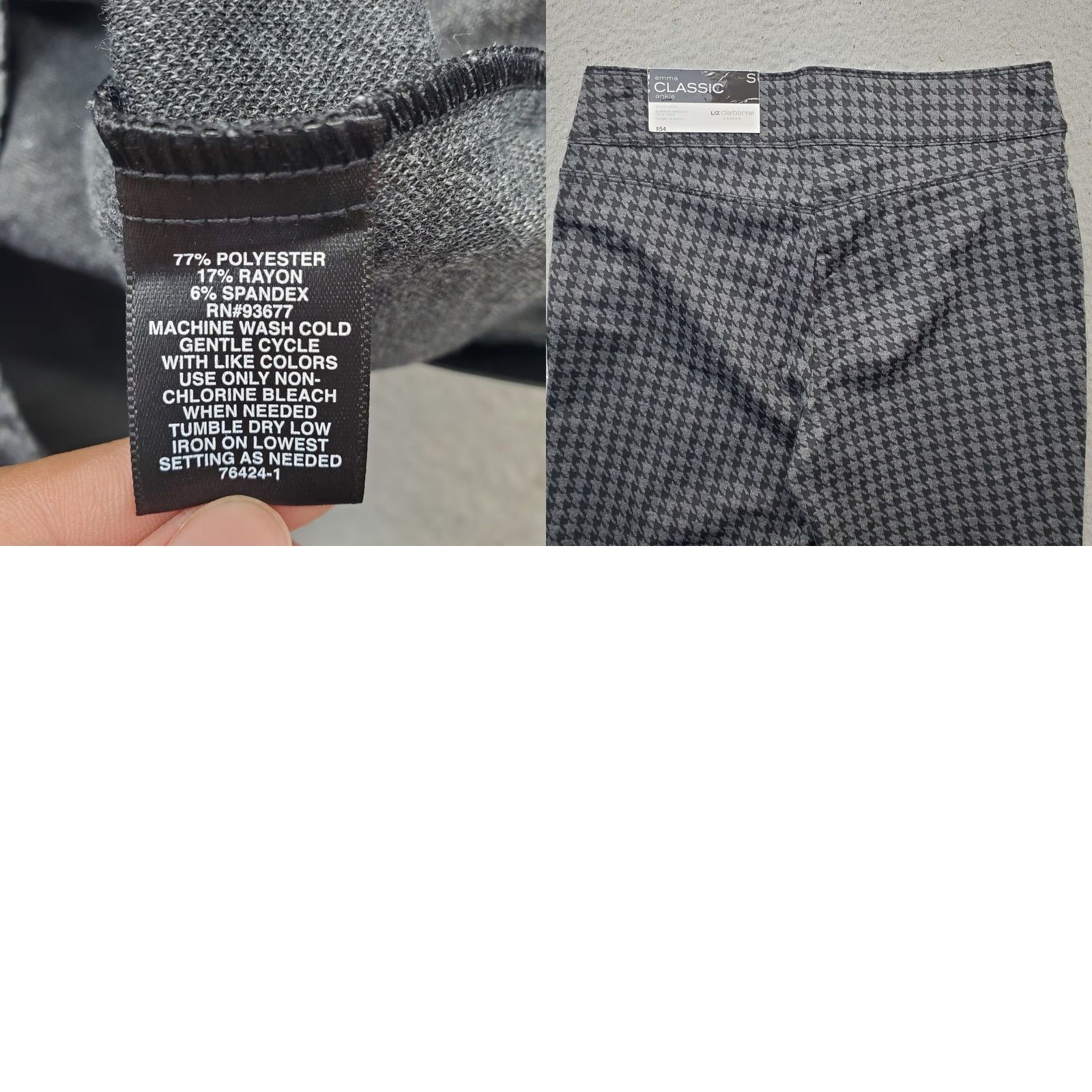 Liz Claiborne Liz Claiborne Career Emma Classic Ankle Pants Womens S Multi Houndstooth Pull On Size 28" / US 6 / IT 42 - 8 Thumbnail