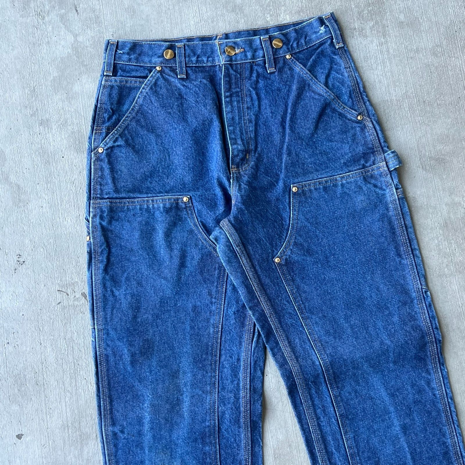 Carhartt × Vintage Carhartt denim blue jean double knee work carpenter pants Size US 31 - 2 Thumbnail
