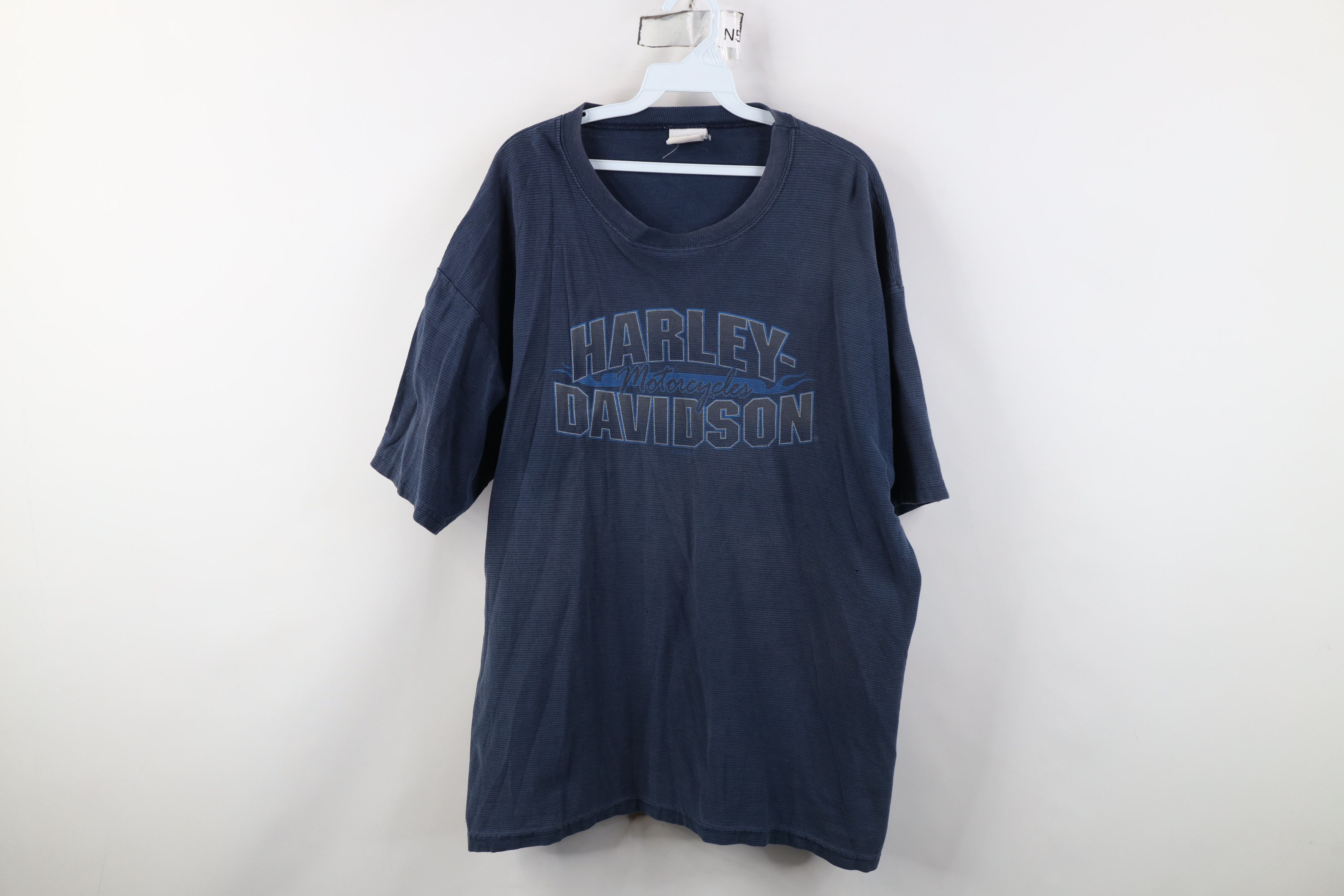Harley Davidson Vintage Y2K 2005 Harley Davidson Knit Fire T-Shirt Blue USA Size US XXL / EU 58 / 5 - 1 Thumbnail