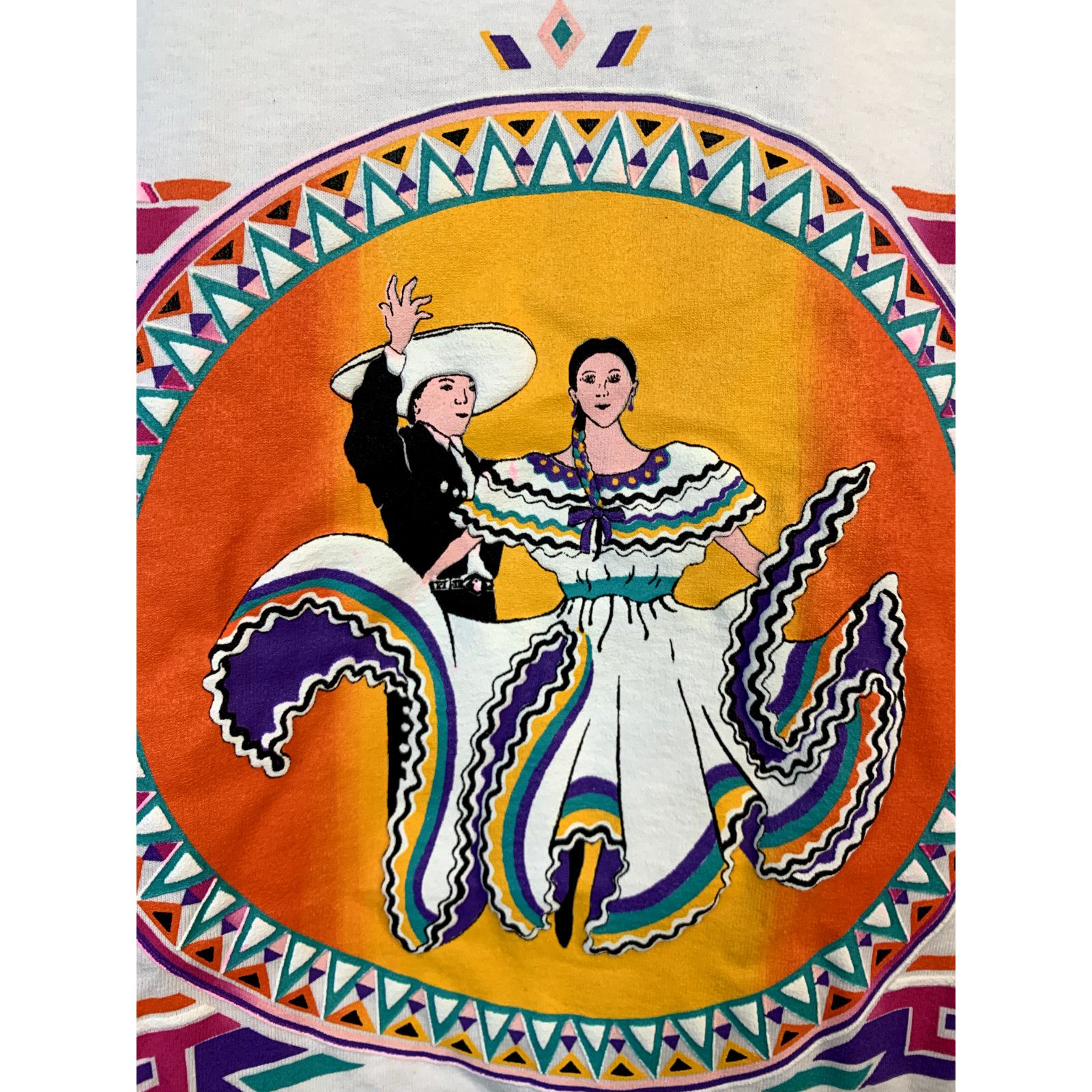 Jerzees Vintage Texas Shirt Fiesta Folk Dancers Graphic L White Tee Size US L / EU 52-54 / 3 - 4 Thumbnail