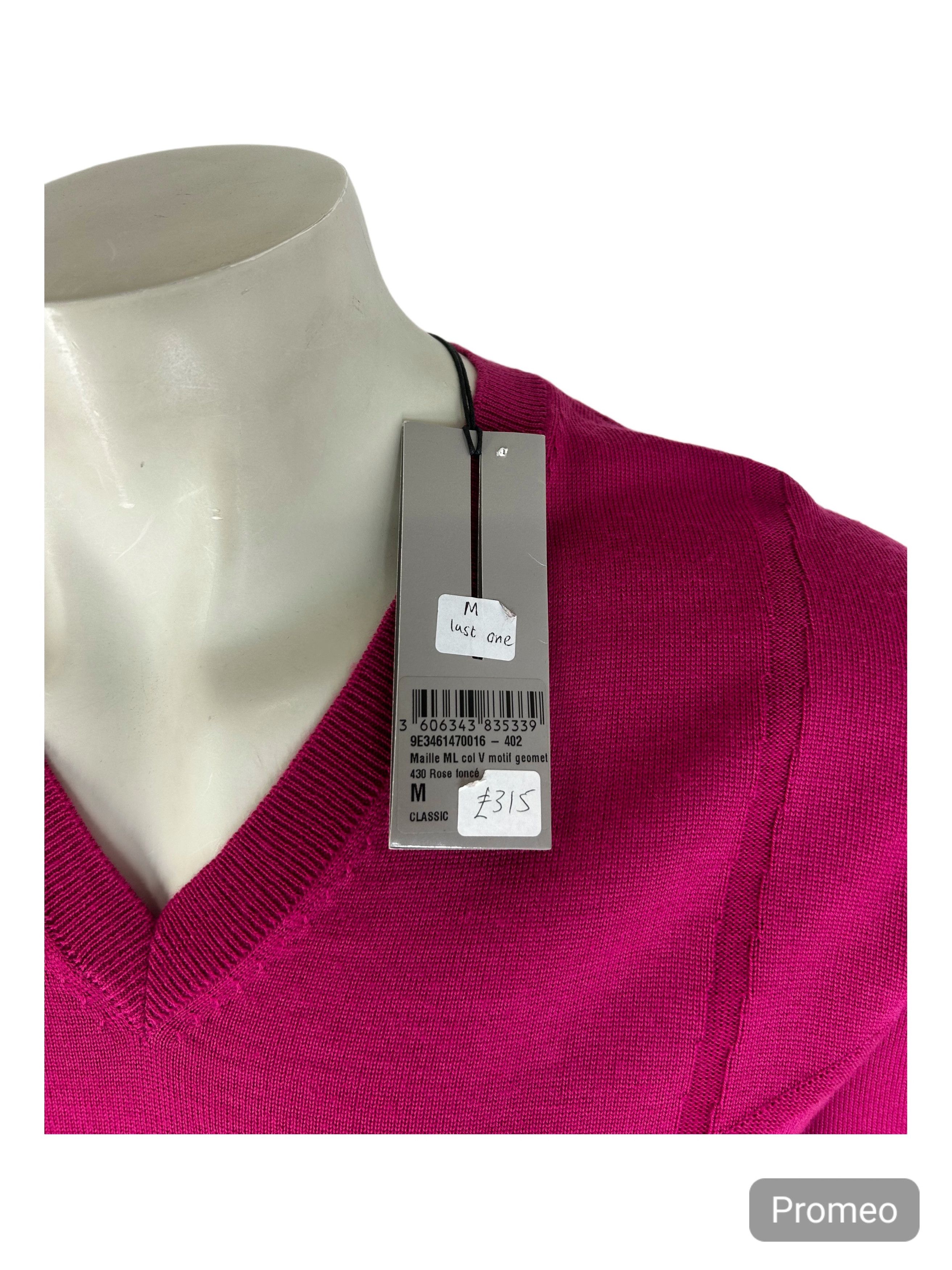 Dior DIOR HOMME FUSCHIA CUT & SEW PANLE V-NECK KNITWEAR Size US M / EU 48-50 / 2 - 4 Thumbnail