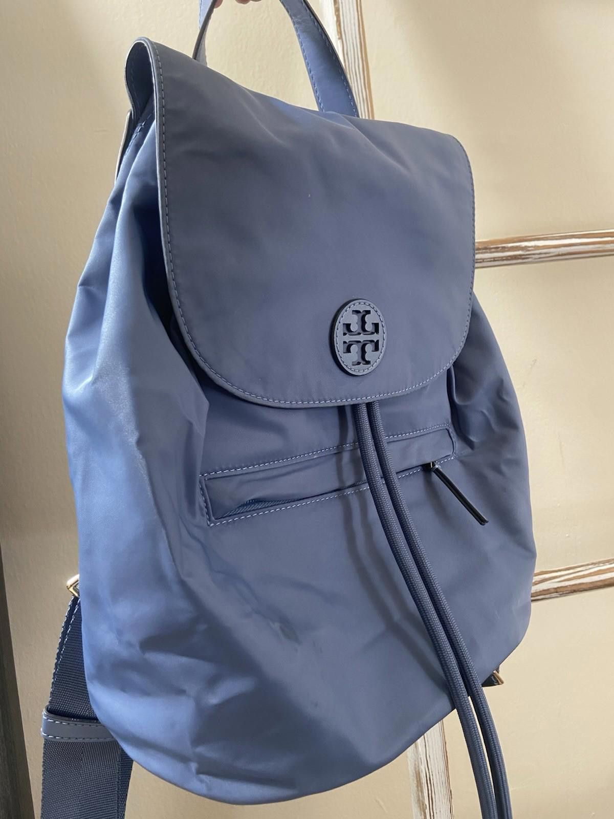 Other Tory Burch Virginia Nylon Leather Drawstring Flap Backpack Size ONE SIZE - 3 Thumbnail
