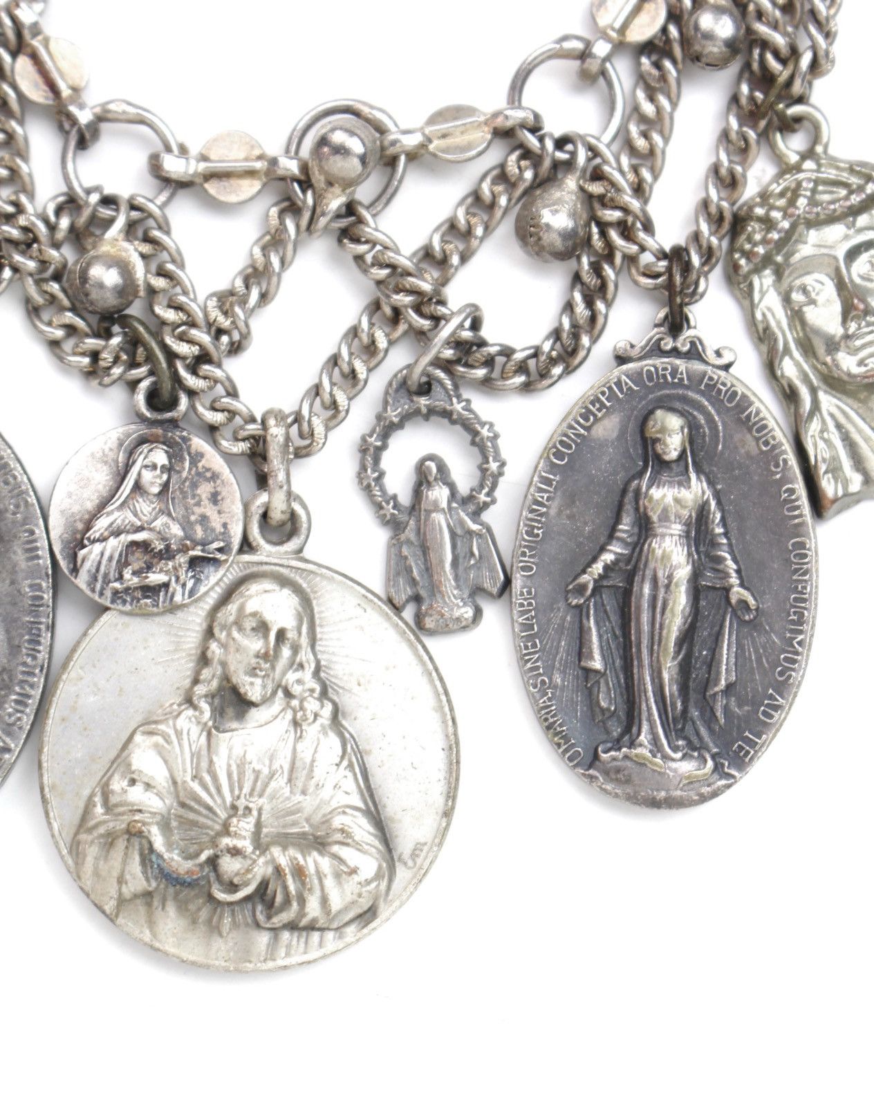 Vintage 1980S JAPANESE MADE MULTI-CHARM RELIGIOUS MEDAL BIB NECKLACE Size ONE SIZE - 5 Thumbnail