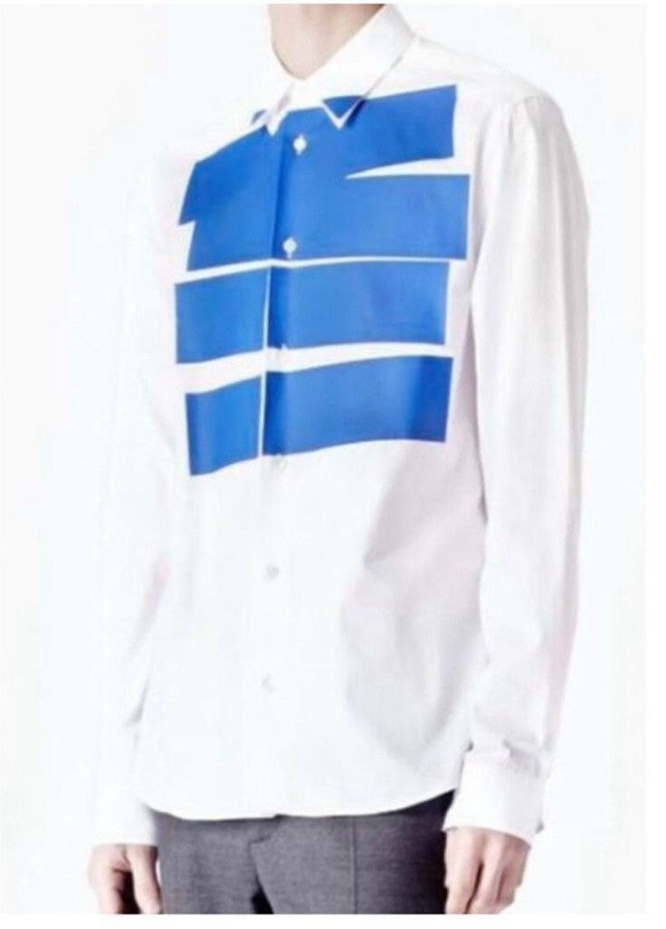 Alexander McQueen Alexander McQueen Blue Stripe Tux Shirt Sz 52 New With Tags Size US L / EU 52-54 / 3 - 1 Thumbnail