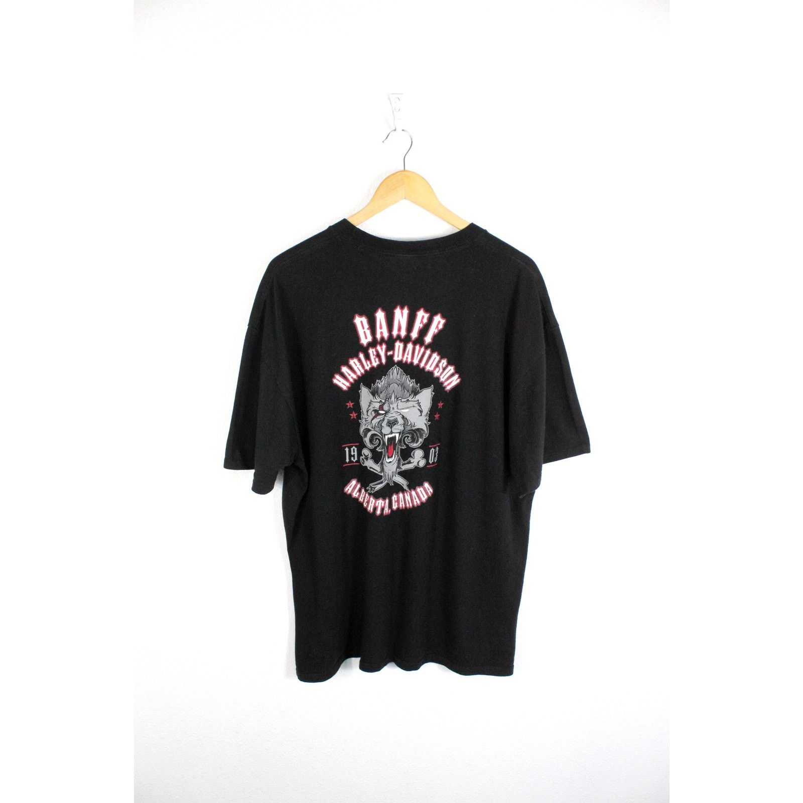 Harley Davidson Harley Davidson Banff Alberta Canada Wolf Graphic Tee Size US XL / EU 56 / 4 - 4 Thumbnail