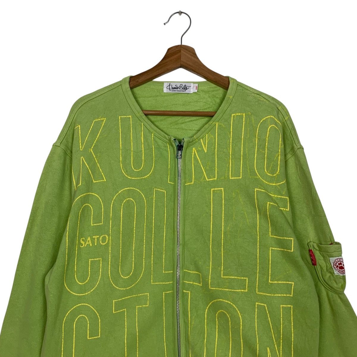 Japanese Brand KUNIO SATO COLLECTION Big Logo Sweater Jacket #3558-C162 Size US L / EU 52-54 / 3 - 4 Thumbnail