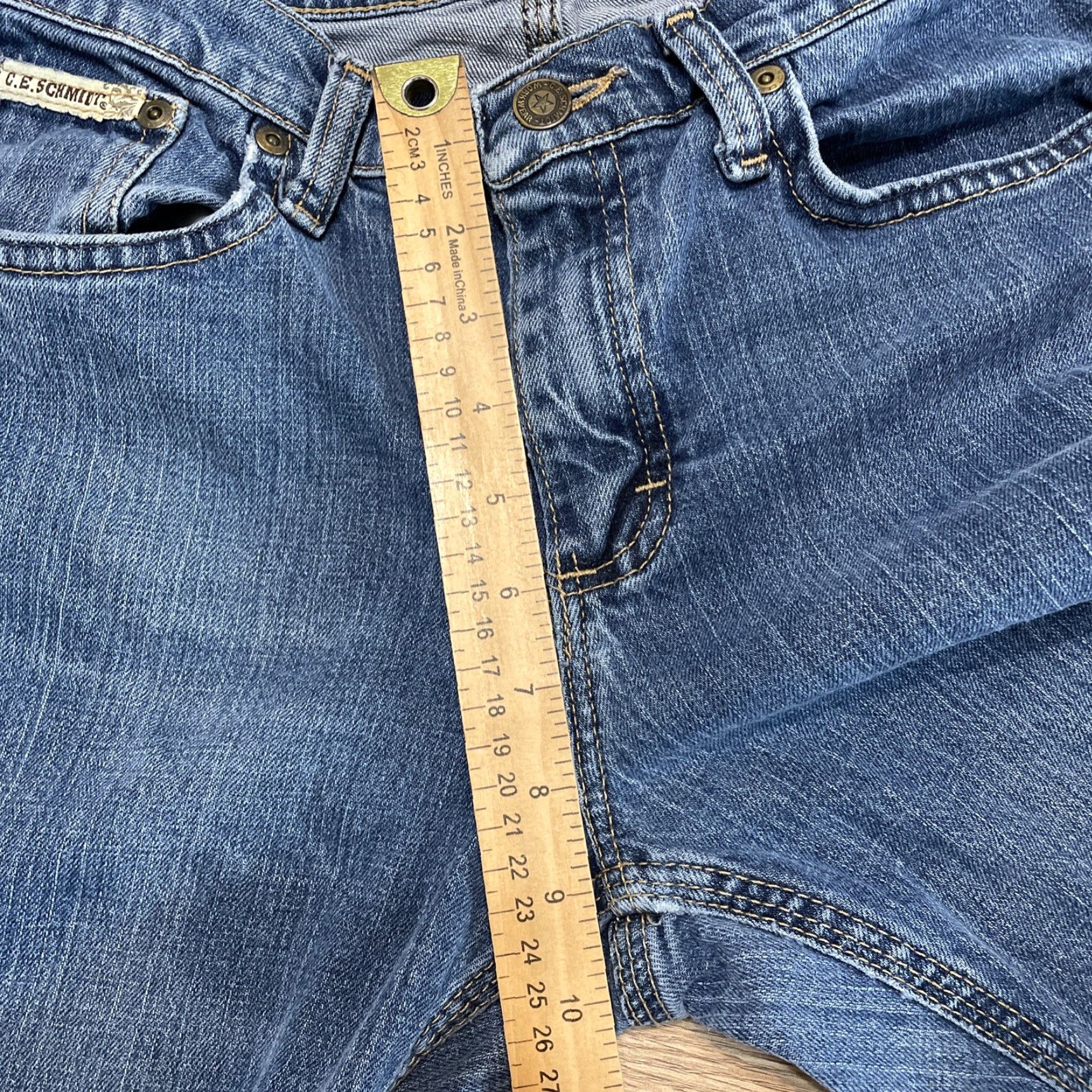 Vintage VINTAGE C.E. Schmidt Women's Jeans Size 8x32 Blue Denim Stretch Utility Straight Size 30" / US 8 / IT 44 - 5 Thumbnail