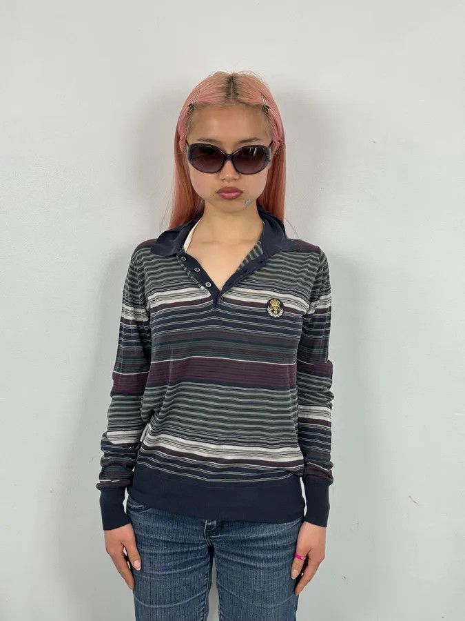 Dolce & Gabbana 2000s Dolce & Gabbana Multicolor Striped Signature Polo Sweater Size M / US 6-8 / IT 42-44 - 2 Thumbnail