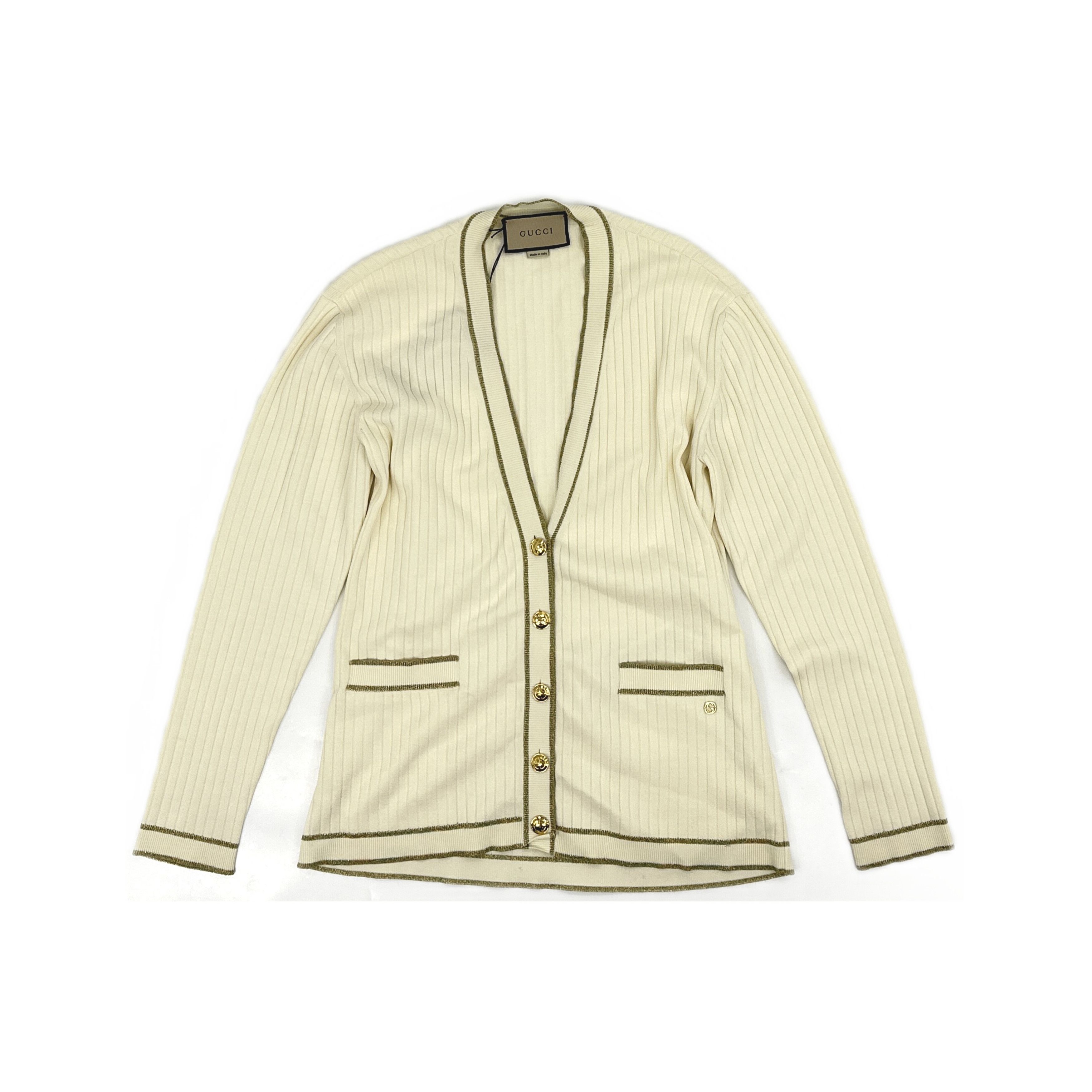Gucci Gucci Ribbed Cardigan Size XS Size XS / US 0-2 / IT 36-38 - 1 Thumbnail