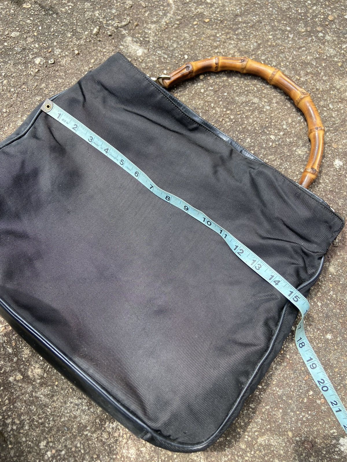 Vintage GUCCI Bamboo Hand/Carry bag black nylon Size ONE SIZE - 14 Thumbnail