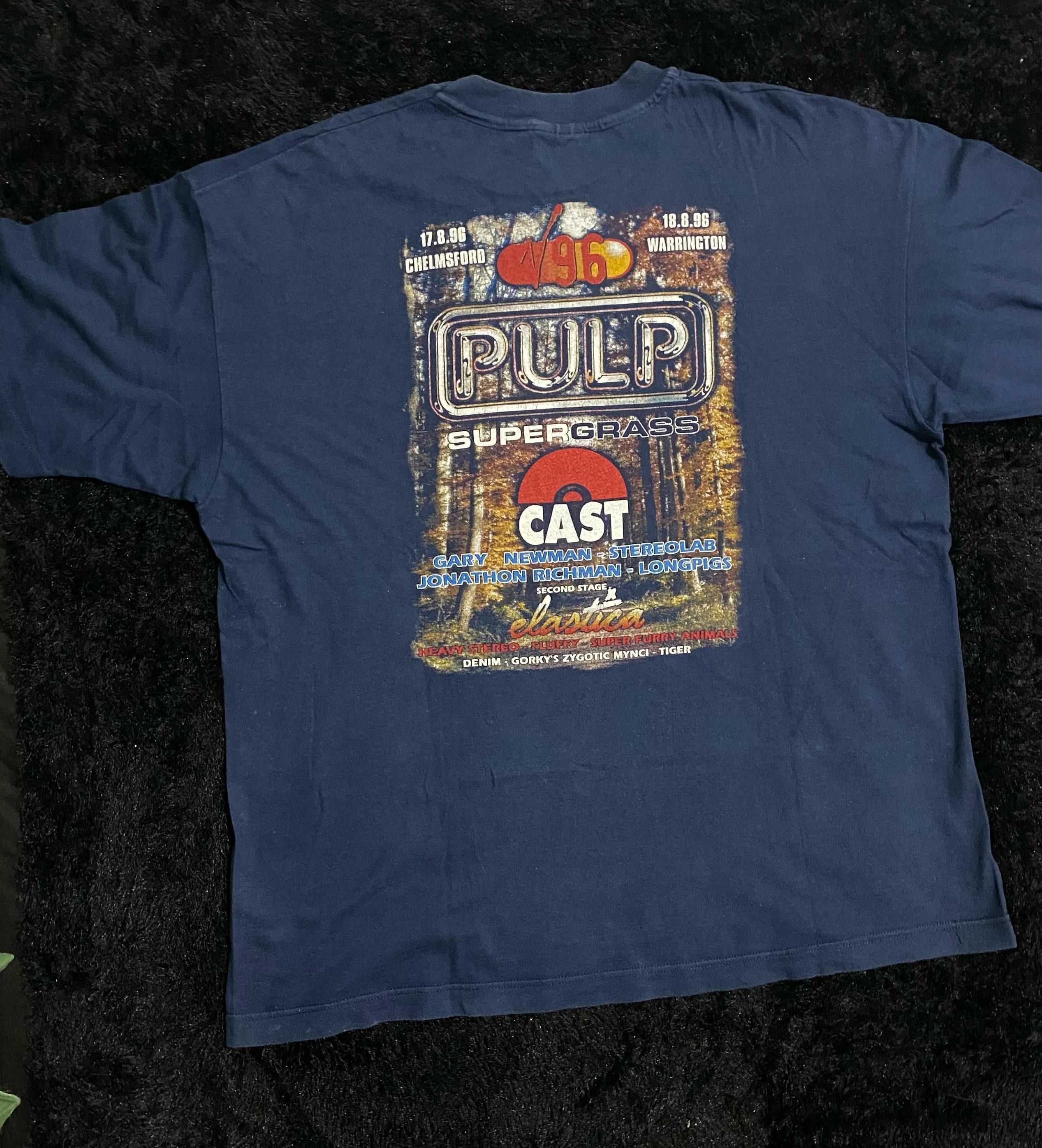 Band Tees × Vintage Vintage 90s Pulp Shirt Britpop Oasis,Blur, Supergrass Size US XL / EU 56 / 4 - 6 Thumbnail