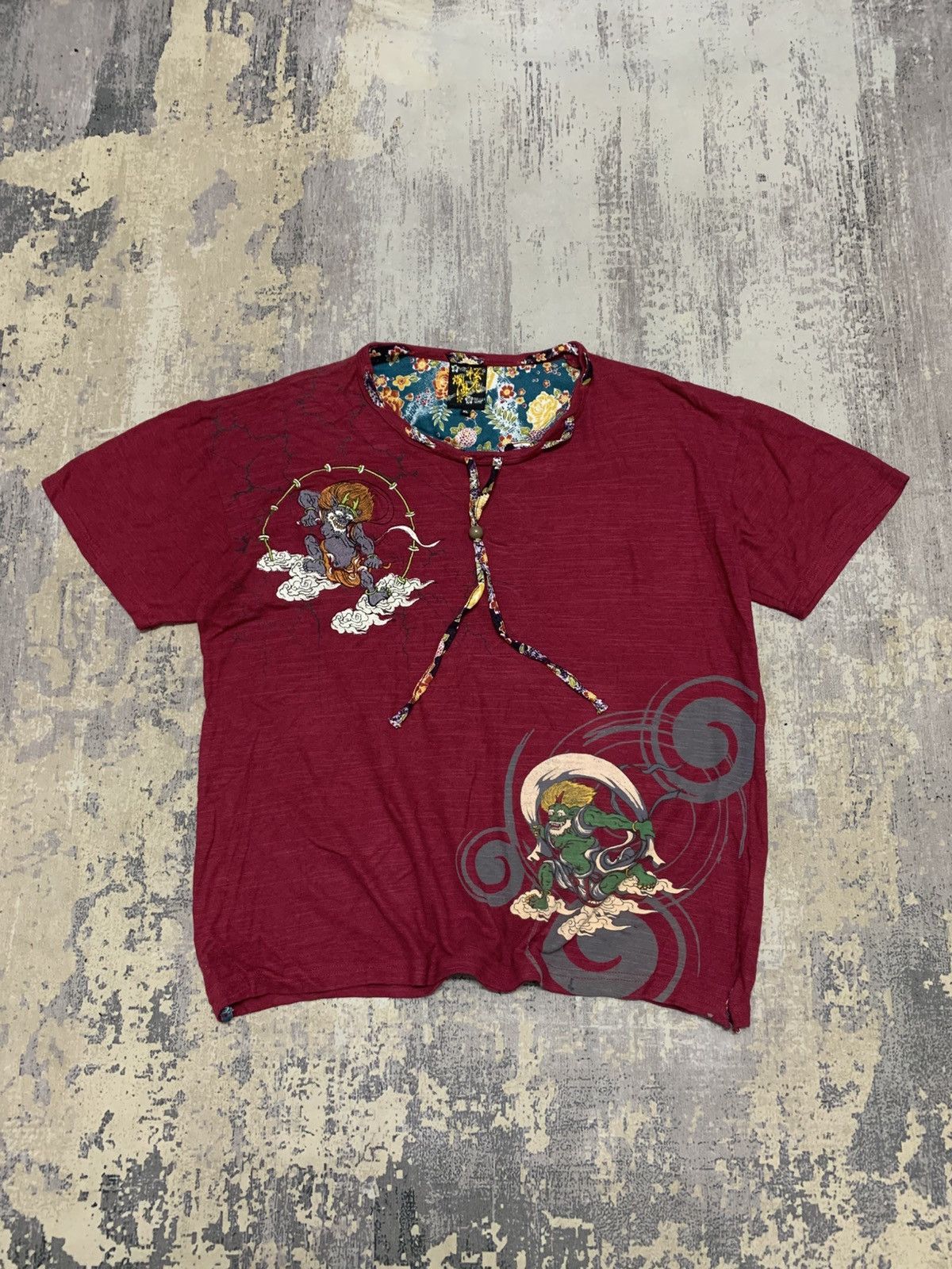 Karakuri Tamashii Vtg KARA KURI TAMASHI Sukajan Tshirt Oni Spirit Size US M / EU 48-50 / 2 - 1 Thumbnail