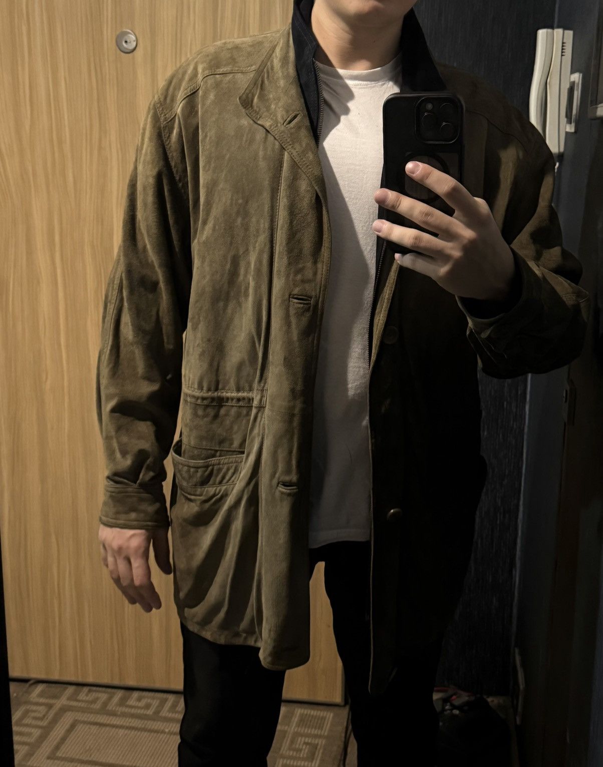 Yves Saint Laurent 90’s Suede YSL Leather Jacket Soft Beige/Brown Vintage Rare Size US L / EU 52-54 / 3 - 21 Thumbnail