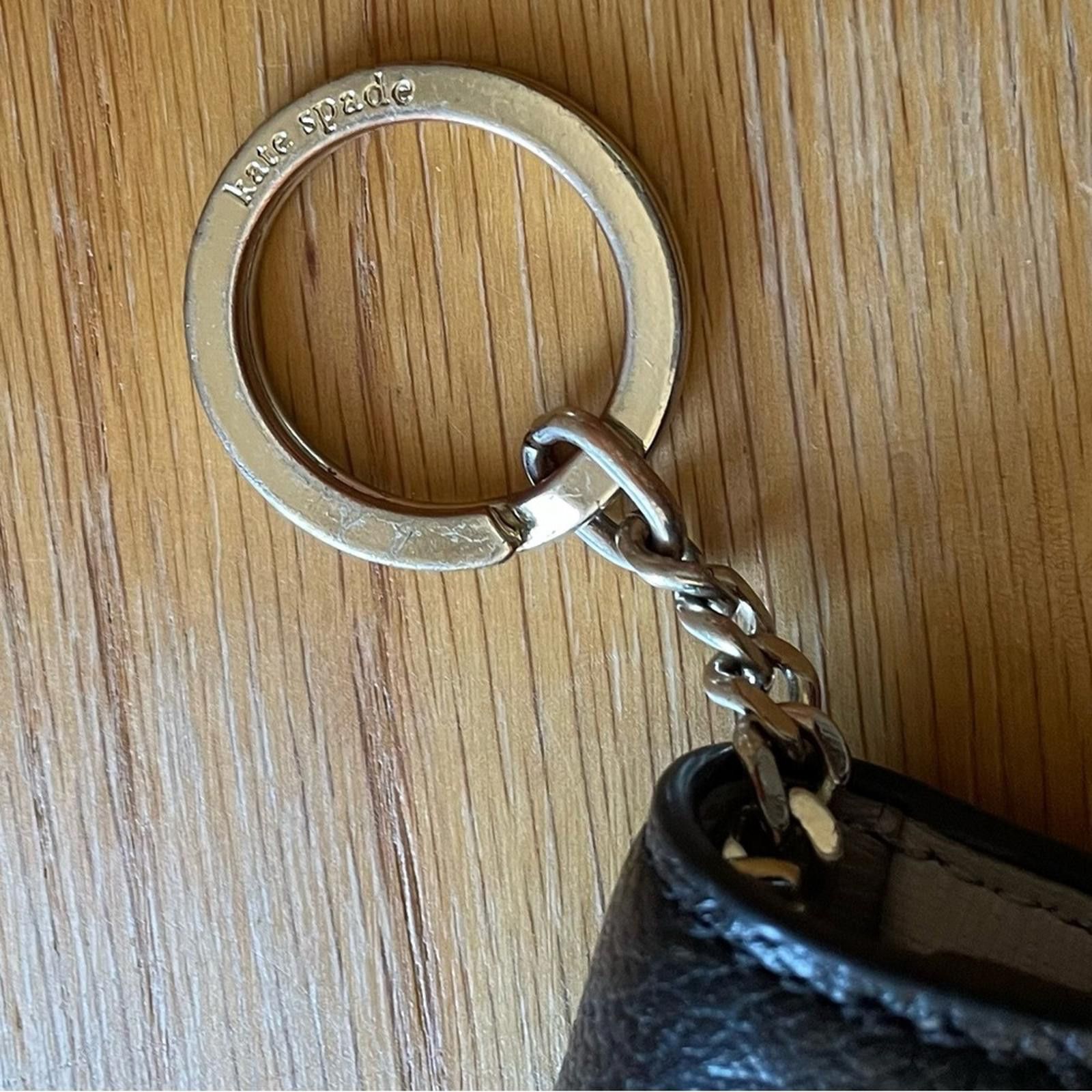 Designer Kate Spade Leather Black & Beige Key Coin Purse Wallet Size ONE SIZE - 4 Thumbnail