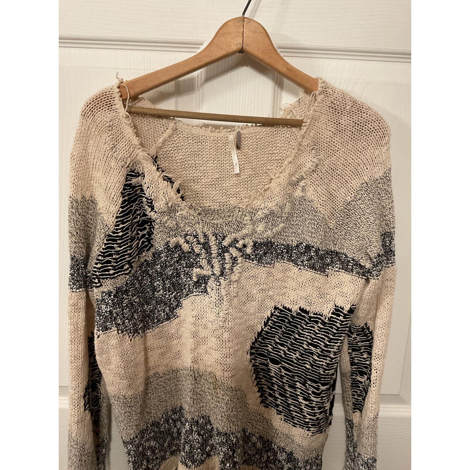 Free People Free People Patchwork Landscape Boho Fringe Sweater, S Size S / US 4 / IT 40 - 4 Thumbnail