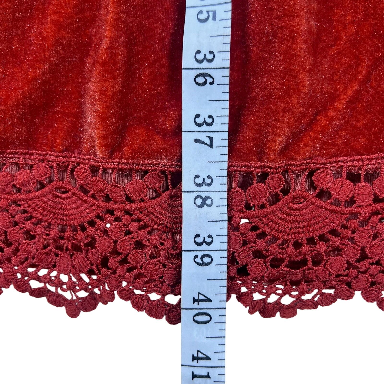 Rusty Rust Velvet Lace Mini Dress 3XL – Boho Witchy Romantic Size 3XL / US 20-22 - 14 Thumbnail