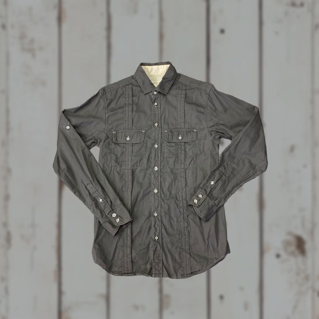 Rag & Bone Rag & Bone Women's Shirt Large Gray Button Up Long Sleeve Workwear Size L / US 10 / IT 46 - 1 Thumbnail