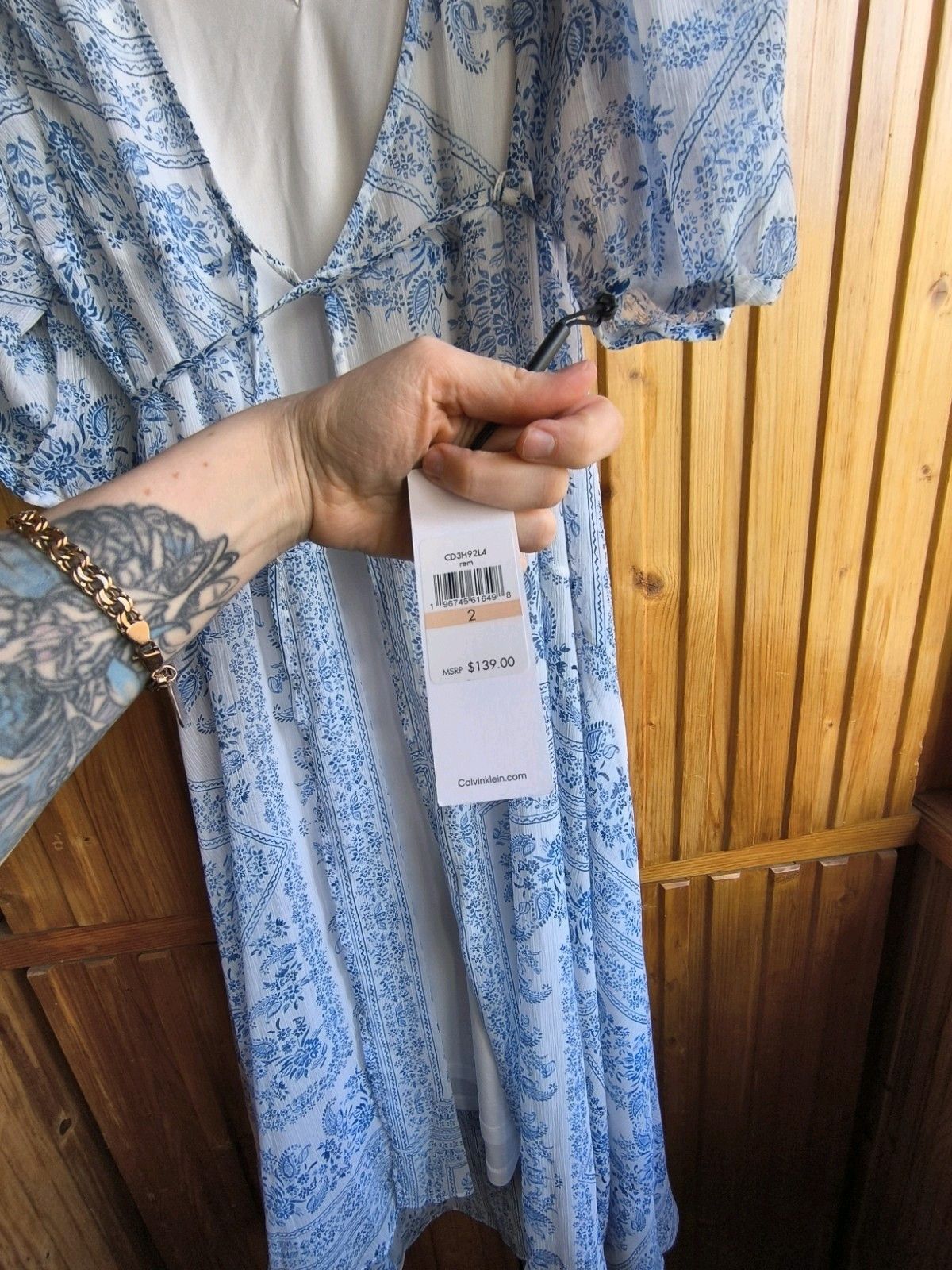 Calvin Klein Calvin Klein 2 Pcs Dress Blue And White Wrap Dress Sz 2 NWT Size XS / US 0-2 / IT 36-38 - 7 Thumbnail