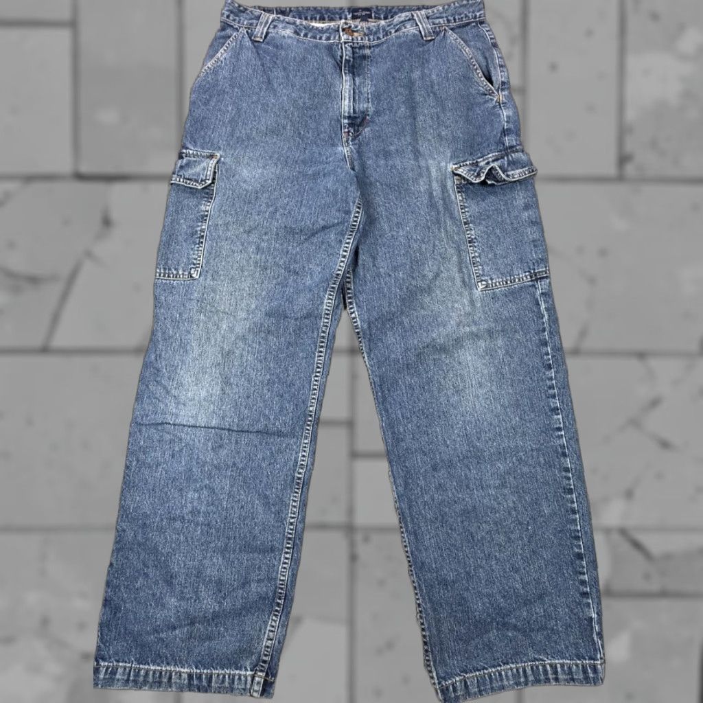 Tommy Hilfiger Vintage Tommy Hilfiger Jeans Cargo Baggy Wide Leg Y2K 2000s Grunge Logo 36x32 Size US 36 / EU 52 - 1 Thumbnail