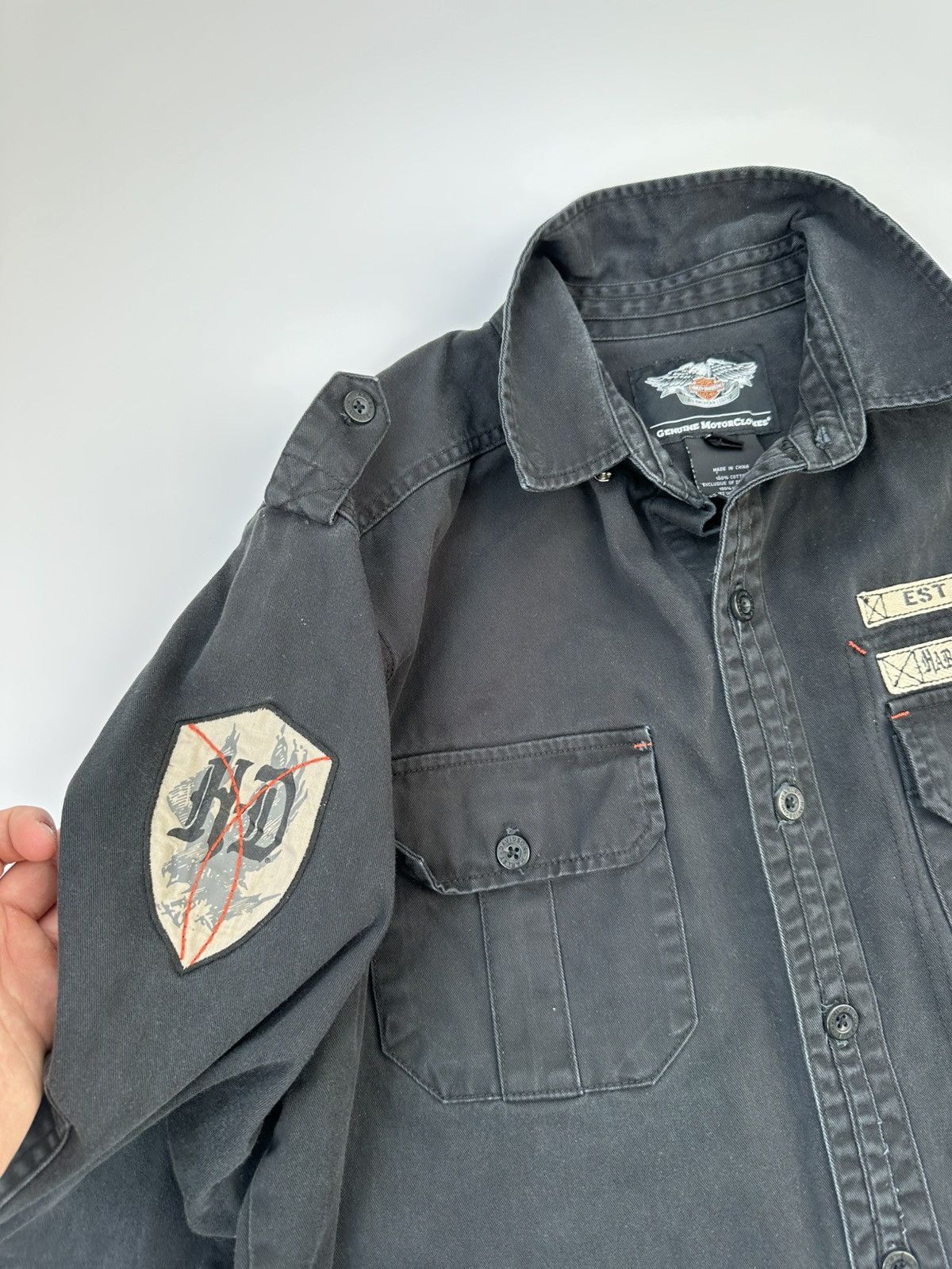 Harley Davidson Harley-Davidson Heavy Shirt Men's Embroidered Logos Size US L / EU 52-54 / 3 - 8 Thumbnail