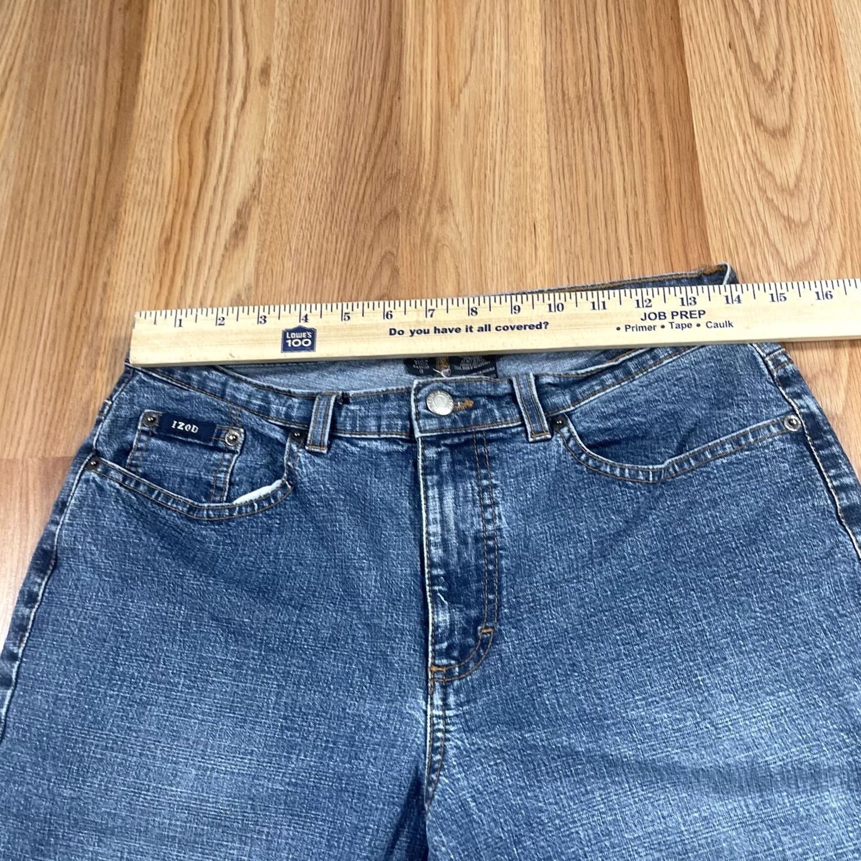Izod IZOD Jeans Womens 8 Straight Leg High Rise Blue Denim Cotton Spandex Size 30" / US 8 / IT 44 - 3 Thumbnail