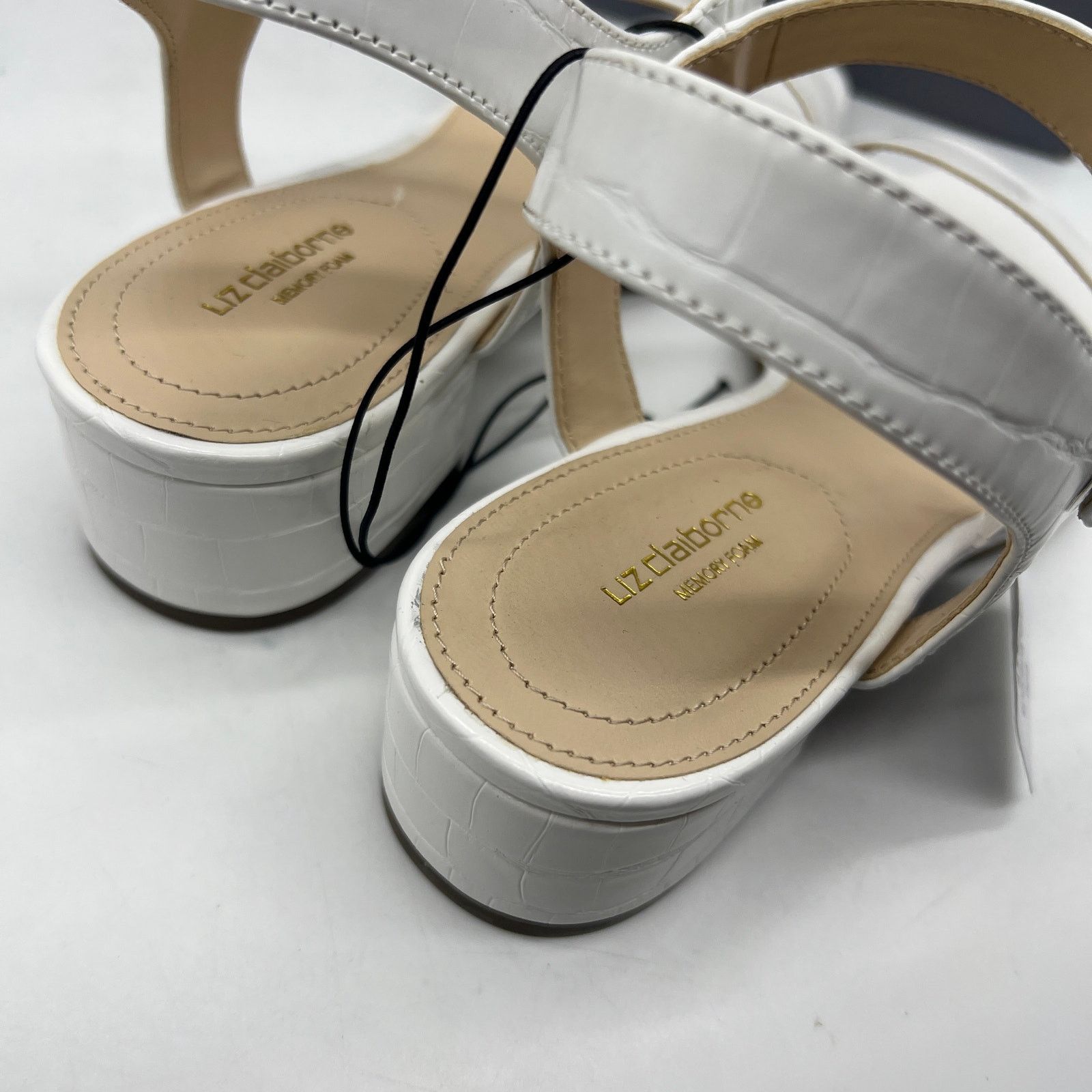 Other Liz Claiborne Womens Renny Sandals Heel White Croc Size 9.5M Size US 9.5 / IT 39.5 - 8 Thumbnail