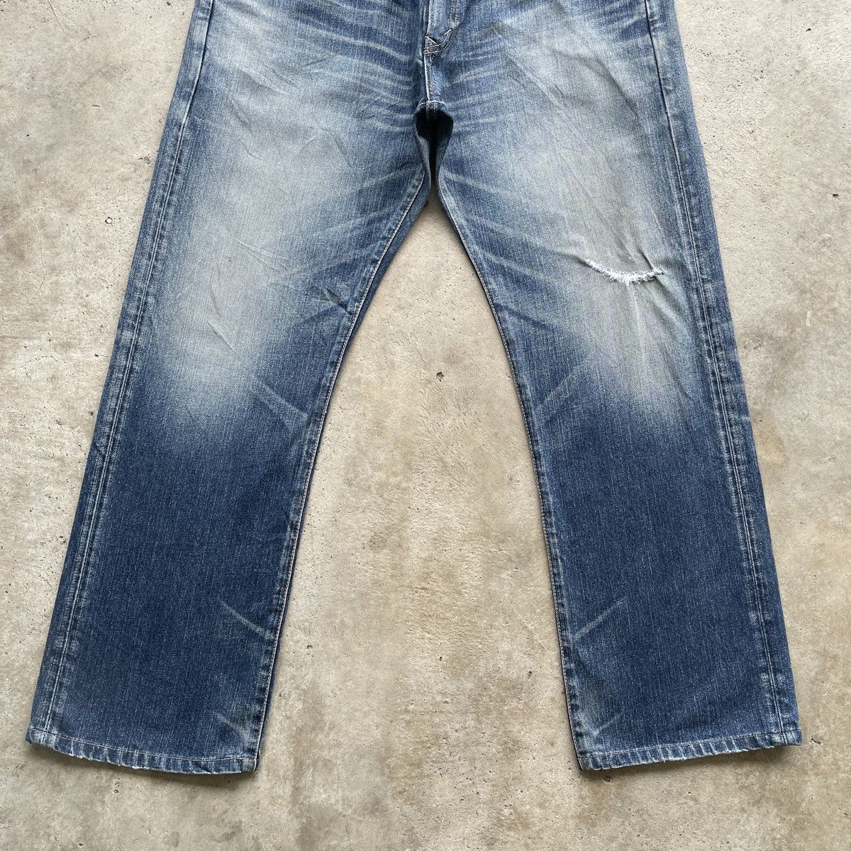 Japanese Brand Vintage Edwin Baggy Jeans Faded Denim Pants W37x30 Size US 37 - 4 Thumbnail