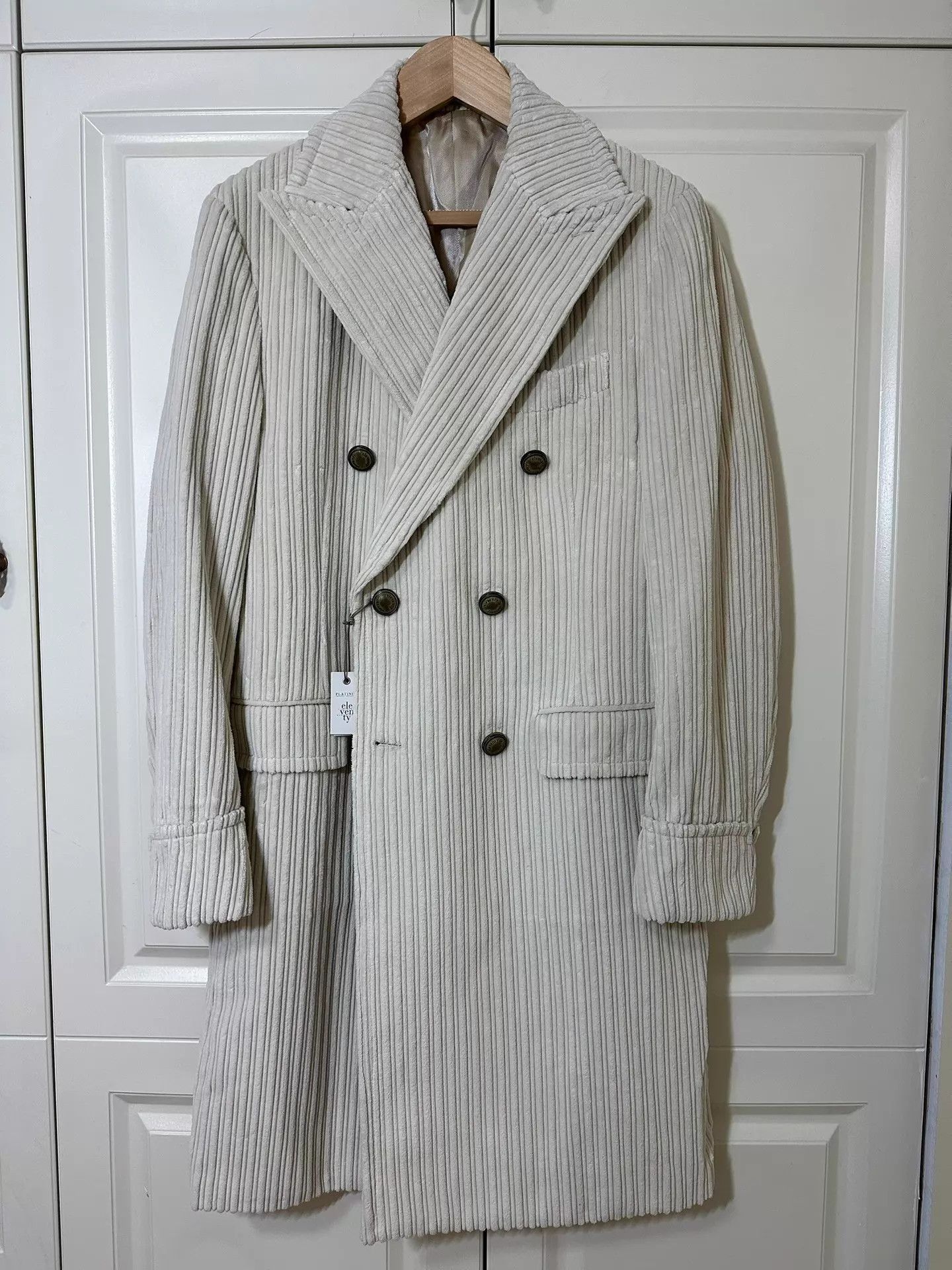 Eleventy ELEVENTY Zegna Cashco Wide Corduroy Overcoat Size US M / EU 48-50 / 2 - 1 Thumbnail