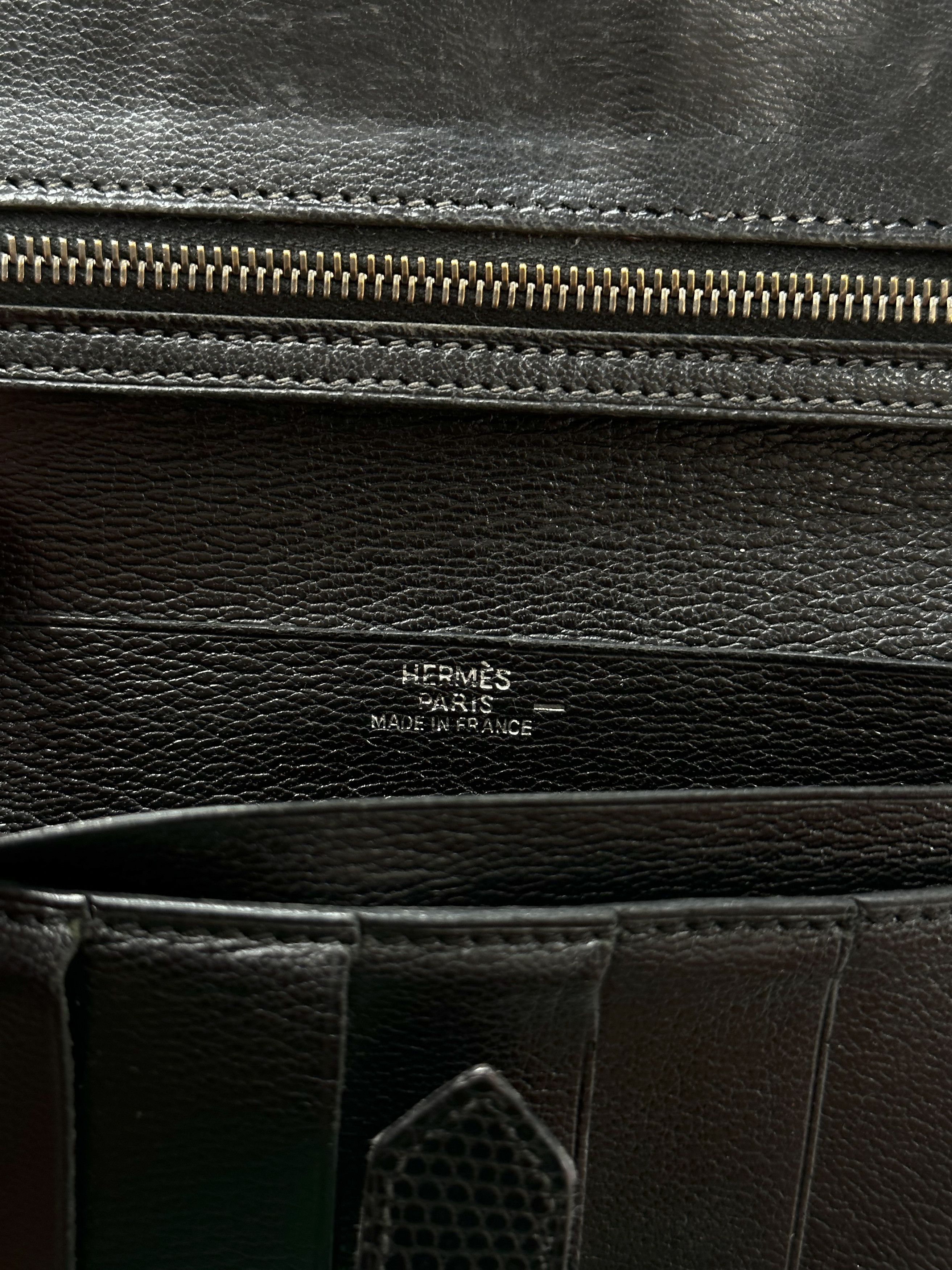 Hermes Hermes Black Lizard Bearn Wallet Size ONE SIZE - 4 Thumbnail