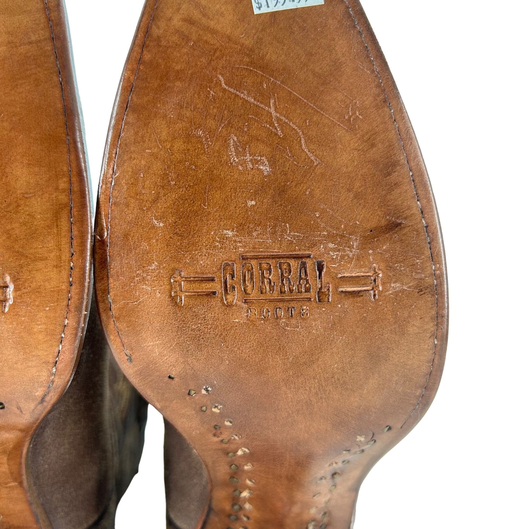 Corral Corral Boots Women's 8M Brown Suede Leather Studded Ropers Size US 8 / IT 38 - 11 Thumbnail