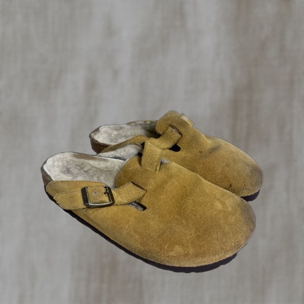 Birkenstock Boston Shearling Women Clog Suede Yellow Slip On 6 37 Sheepskin